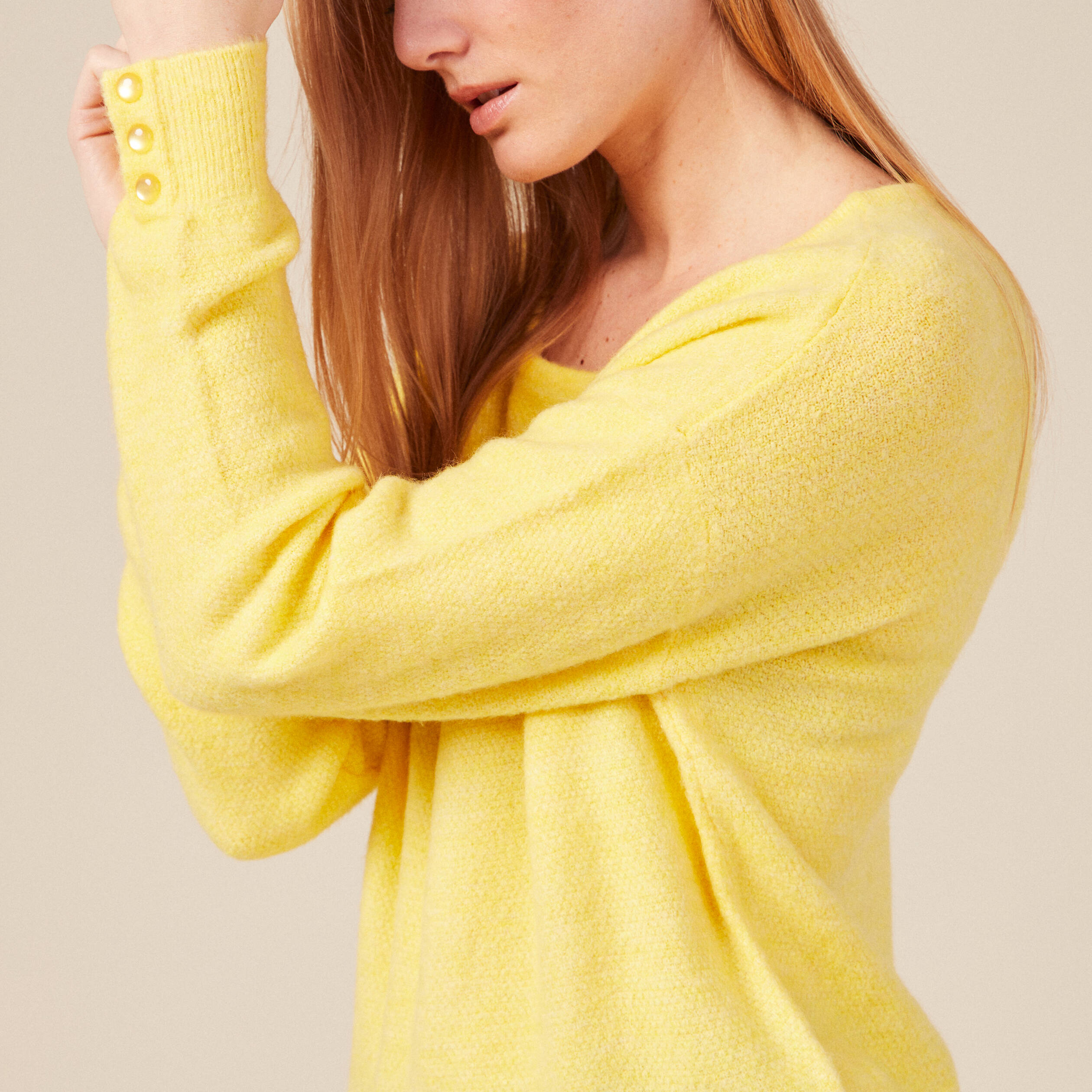 Pull co responsable jaune fluo femme
