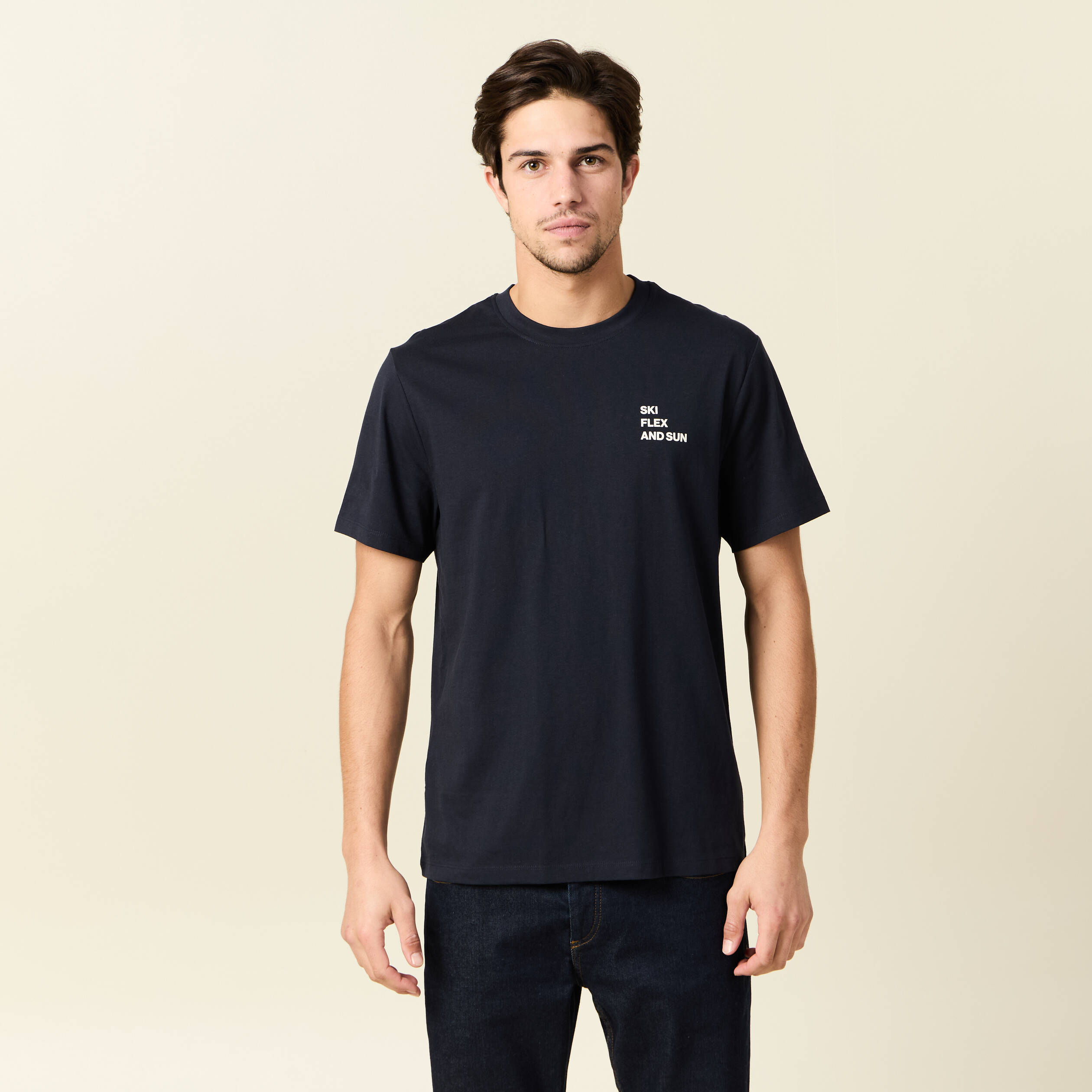 t shirt manches courtes bleu marine homme T-shirt manches courtes bleu marine homme