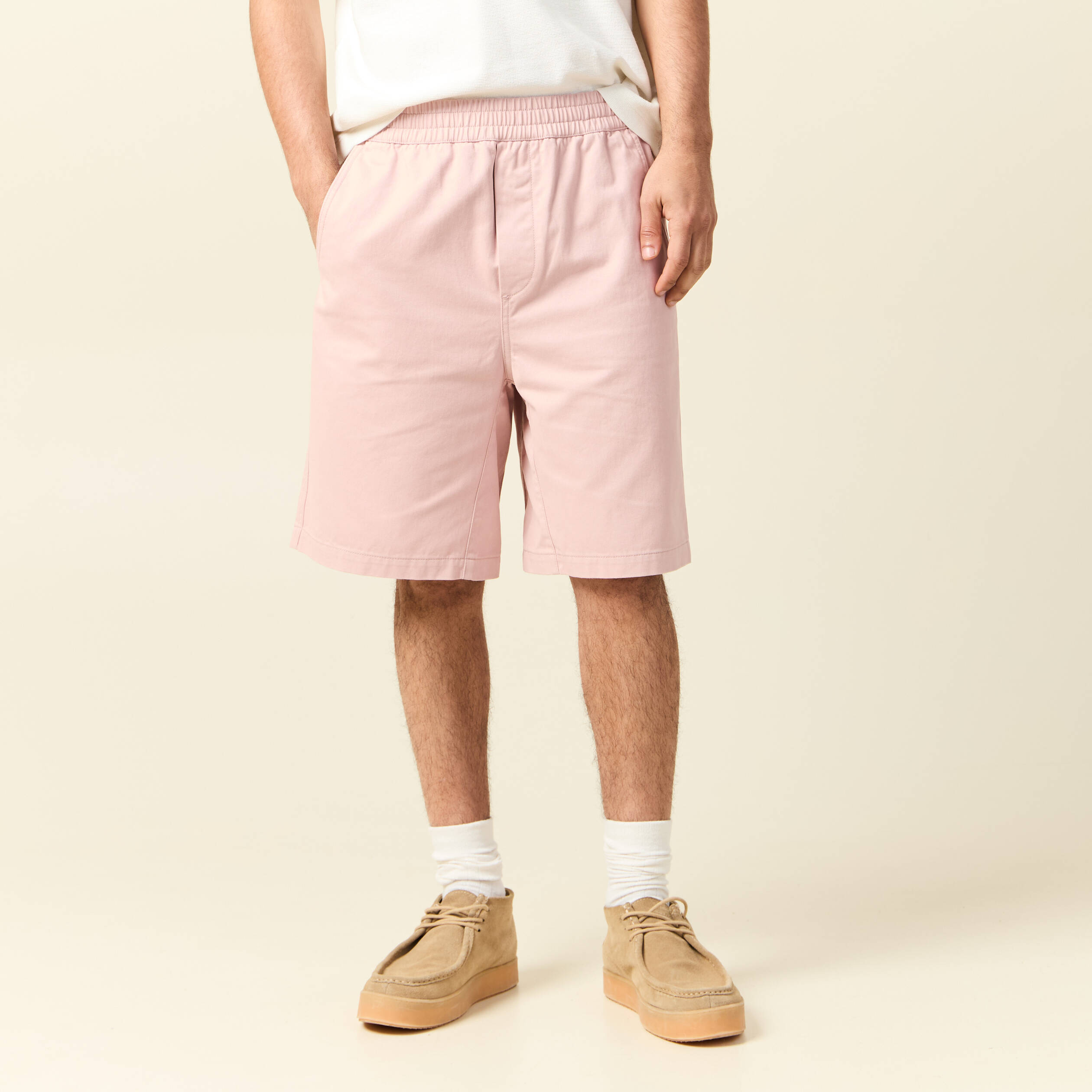 bermuda droit rose pastel homme Bermuda droit rose pastel homme
