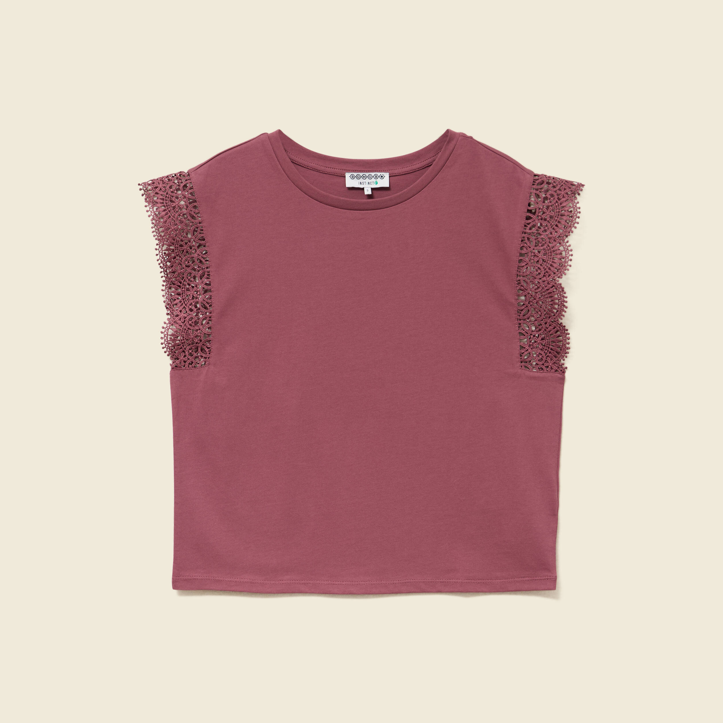 T-shirt manches courtes vieux rose femme