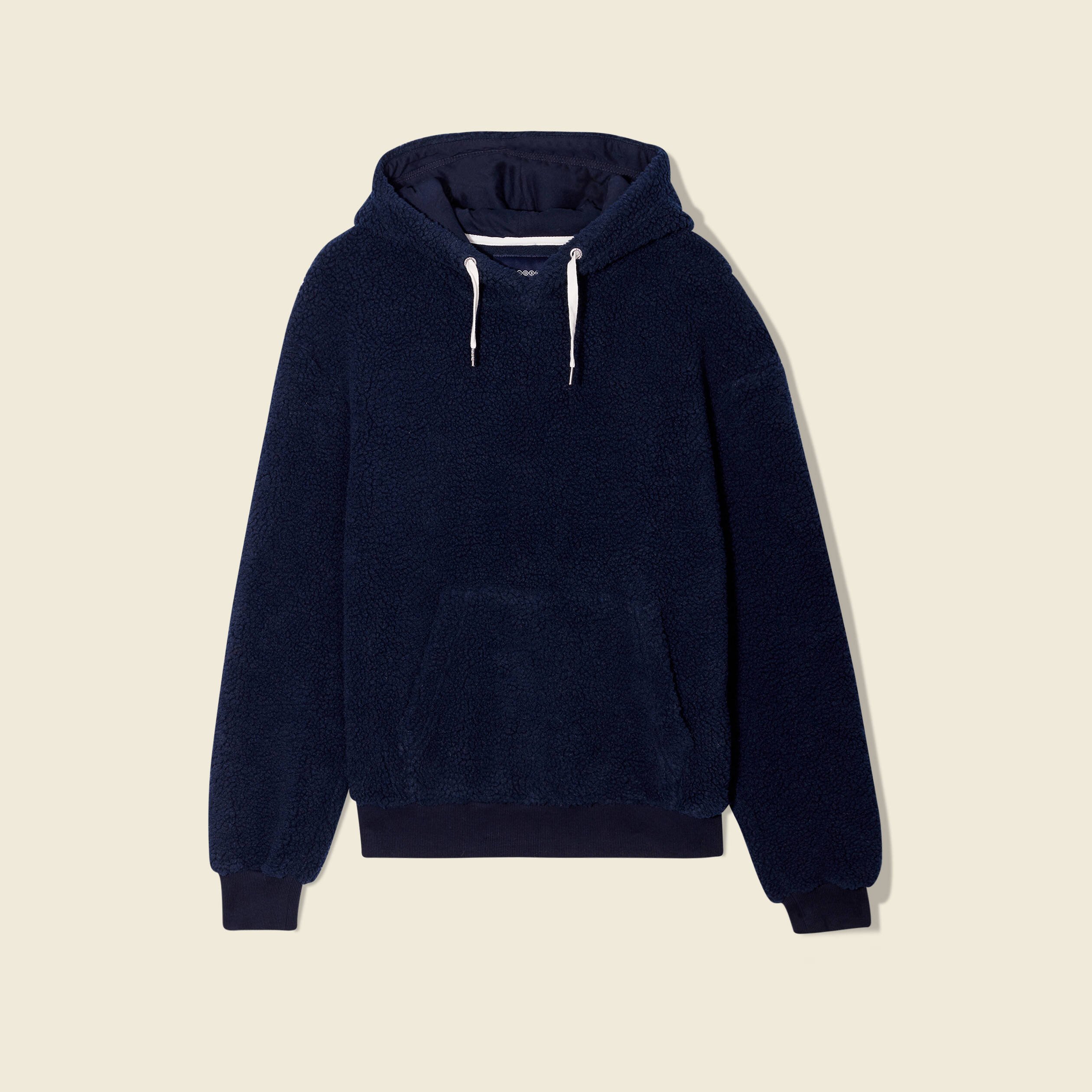sweat a capuche sherpa bleu marine homme Sweat à capuche sherpa bleu marine homme