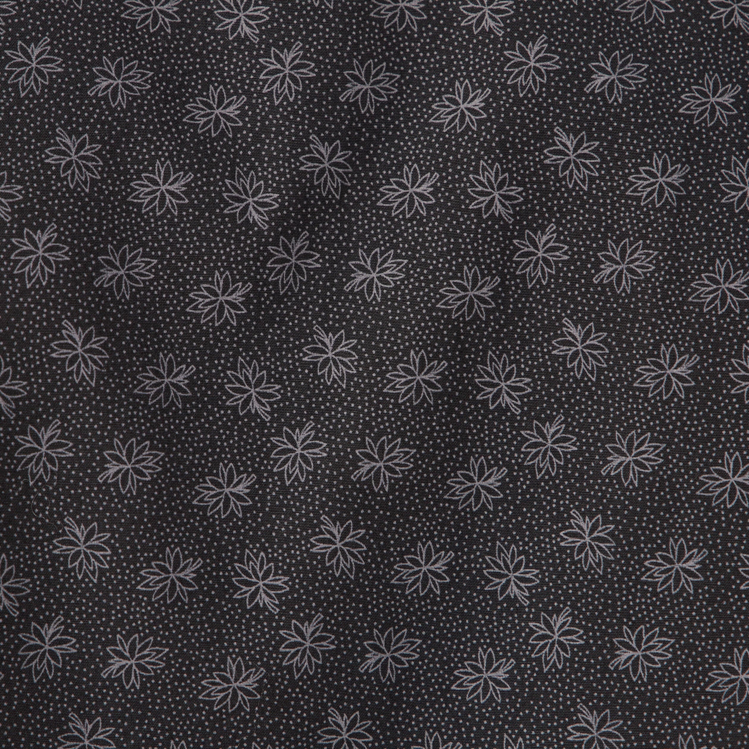 Chemise cintr&eacute;e en coton manches longues noir homme