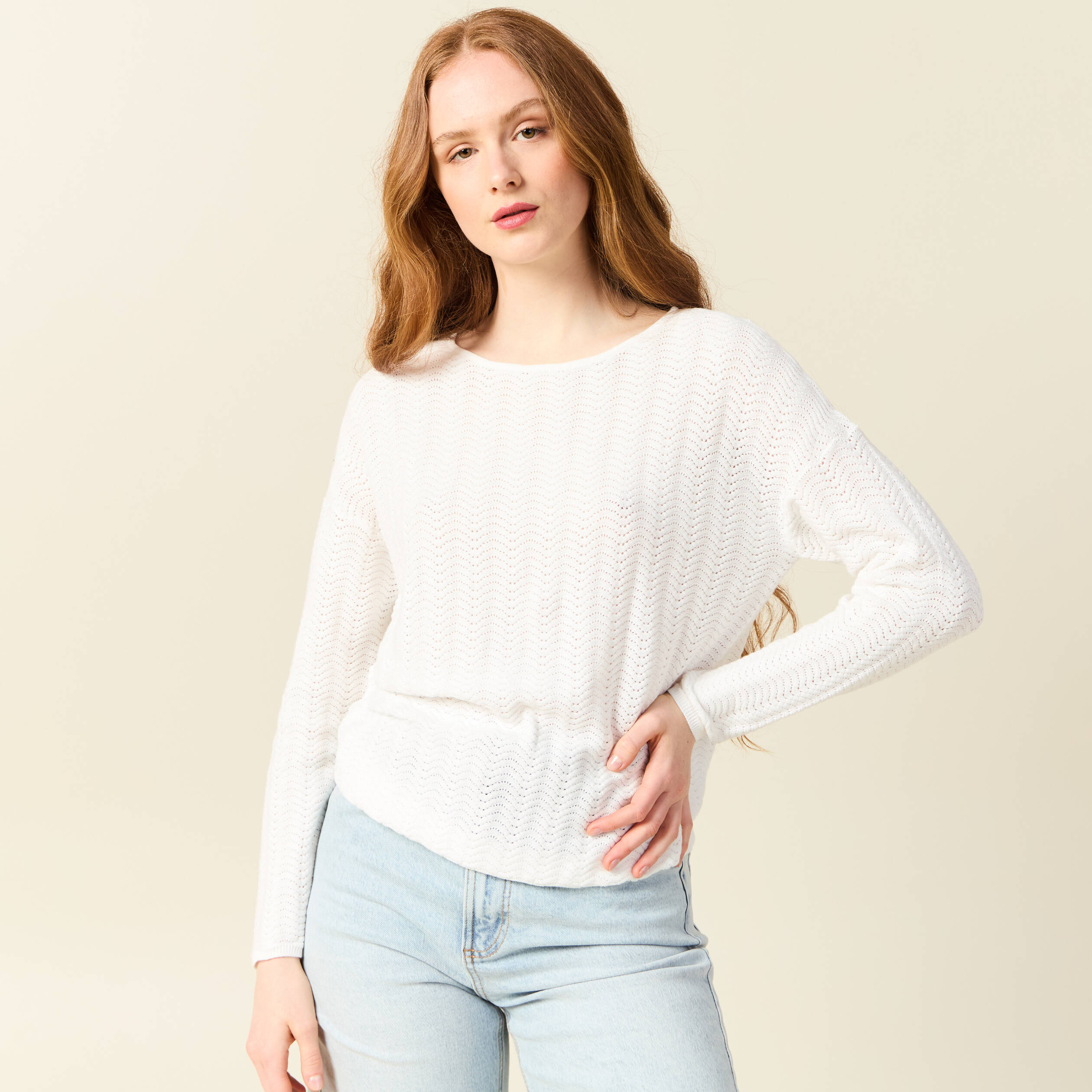 pull manches longues ecru femme Pull manches longues ecru femme