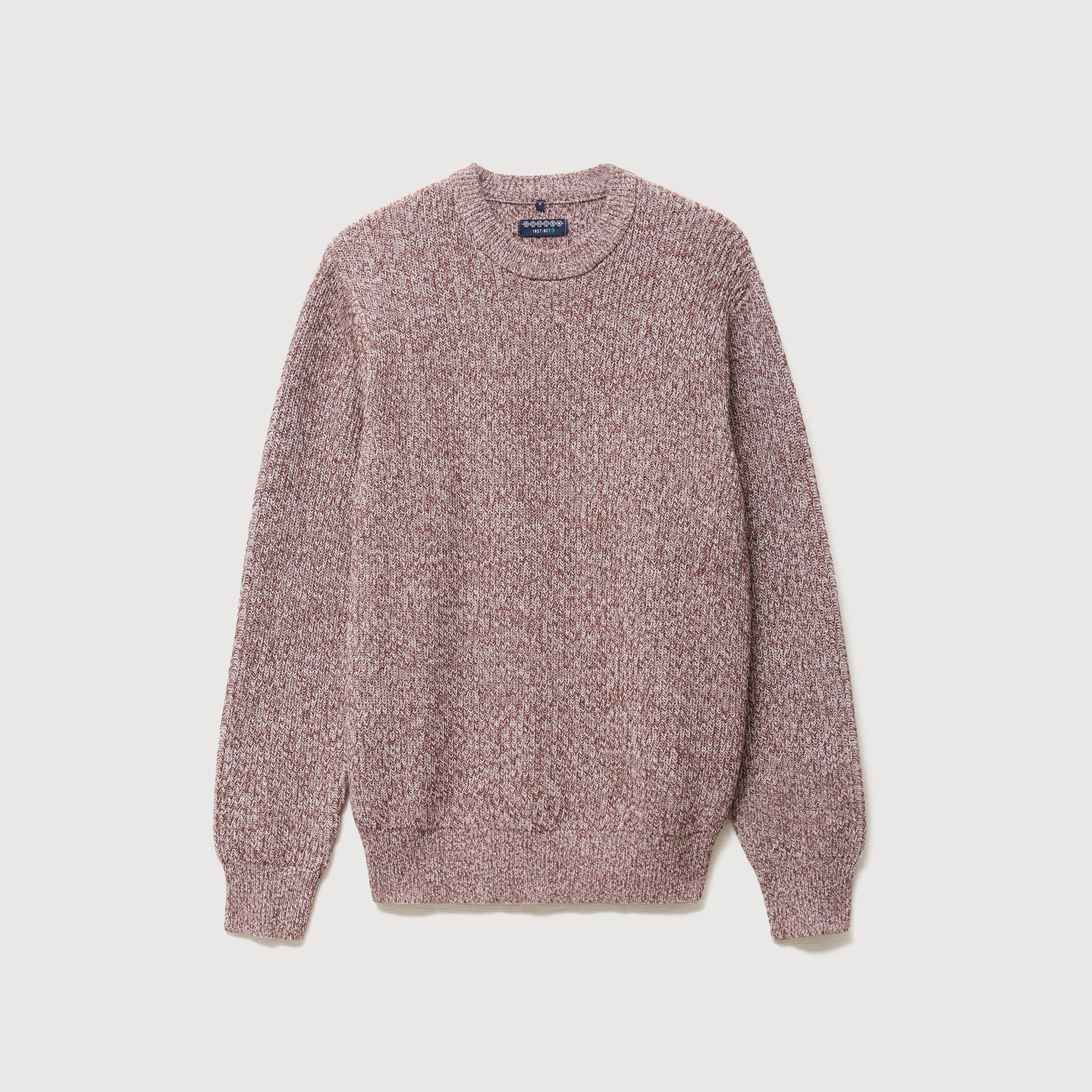 Pull manches longues marron fonc&eacute; homme