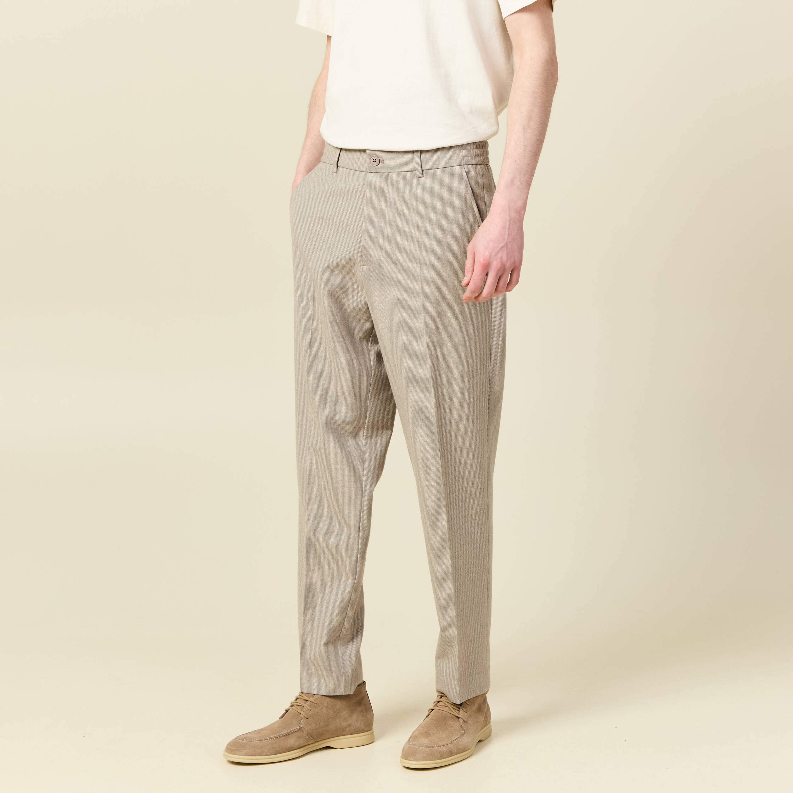 Pantalon droit longueur 32 taupe homme