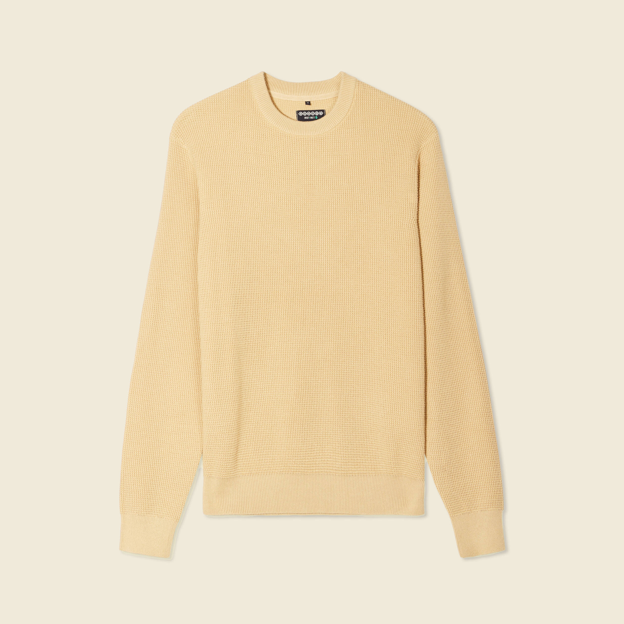 pull manches longues col rond beige homme Pull manches longues col rond beige homme