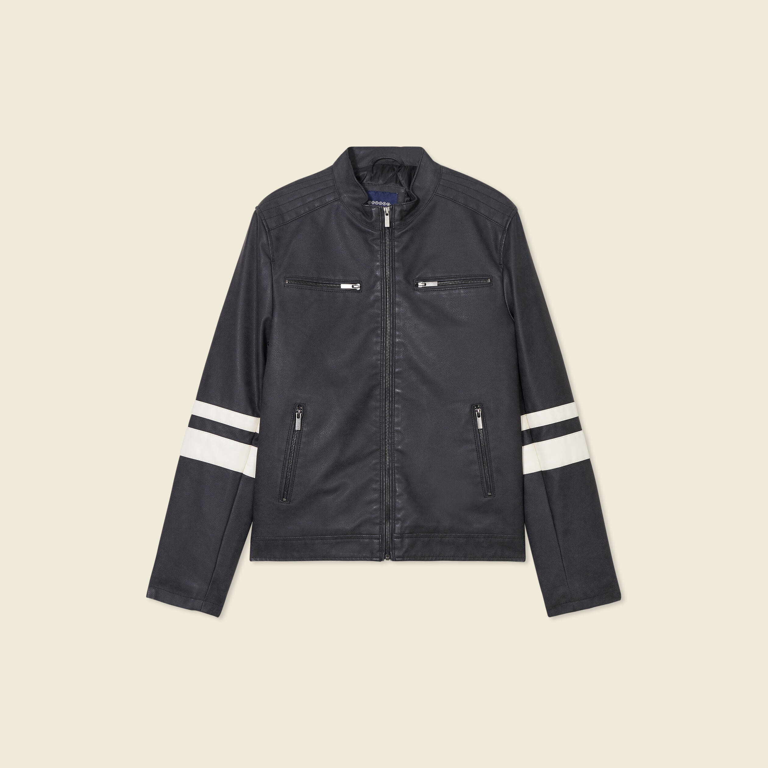 blouson motard simili cuir noir homme Blouson motard simili cuir noir homme