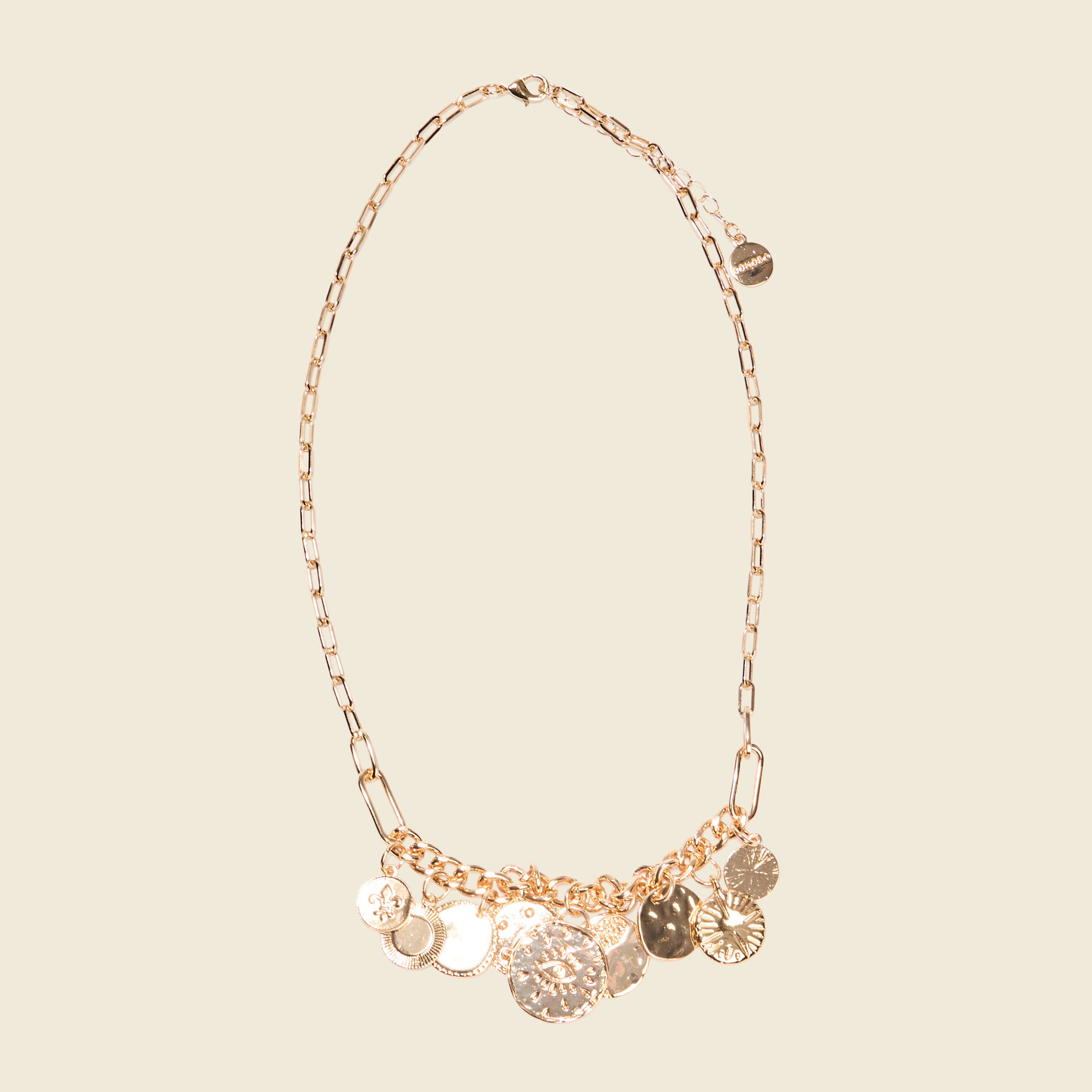 collier avec medaillons couleur or femme Collier avec médaillons couleur or femme