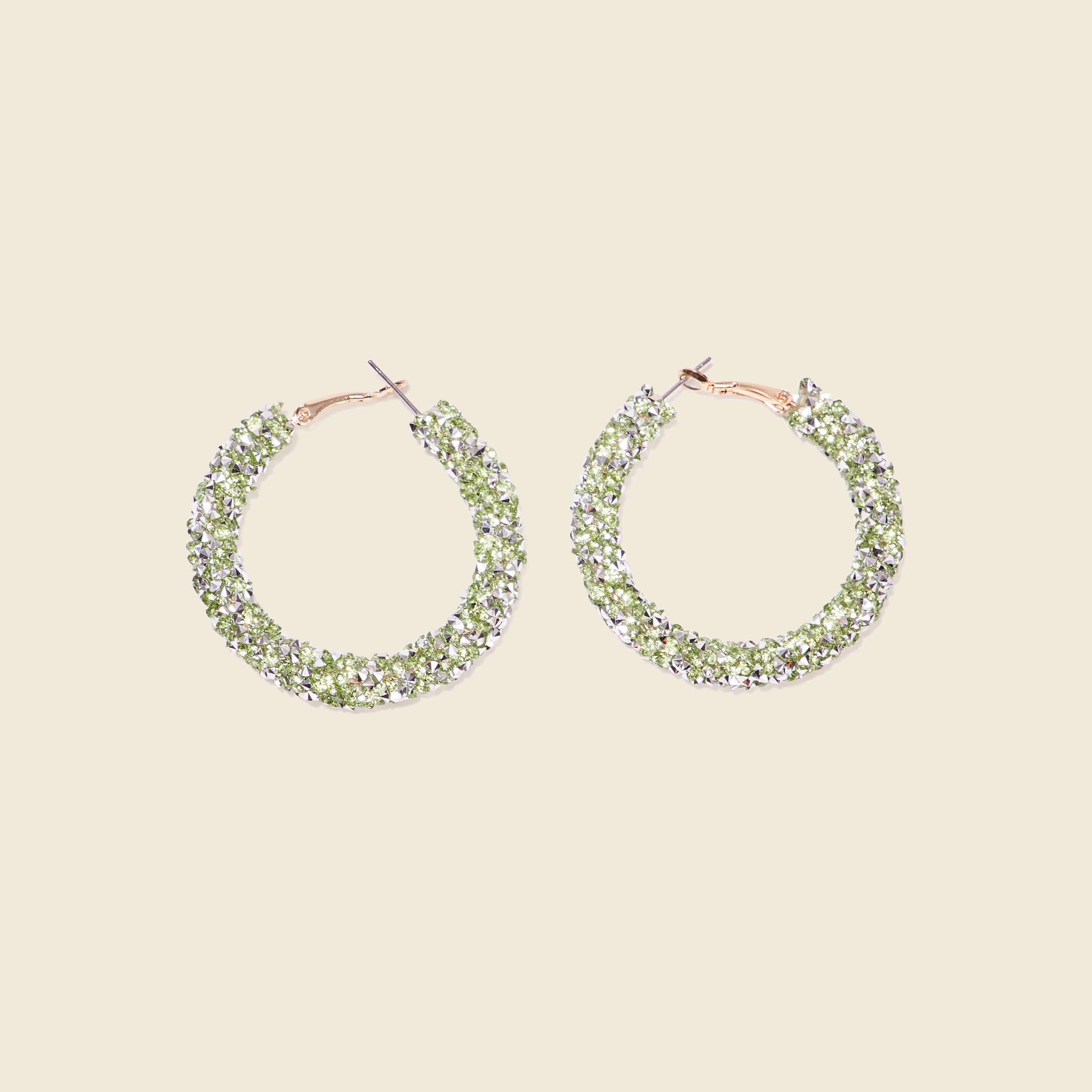 boucles doreilles creoles vert olive femme Boucles d'oreilles créoles vert olive femme