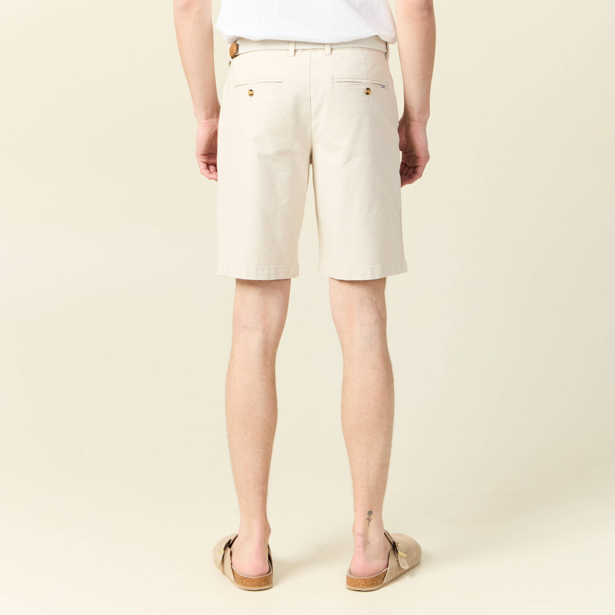 bermuda droit chino ceinture sable homme Bermuda droit chino ceinture sable homme