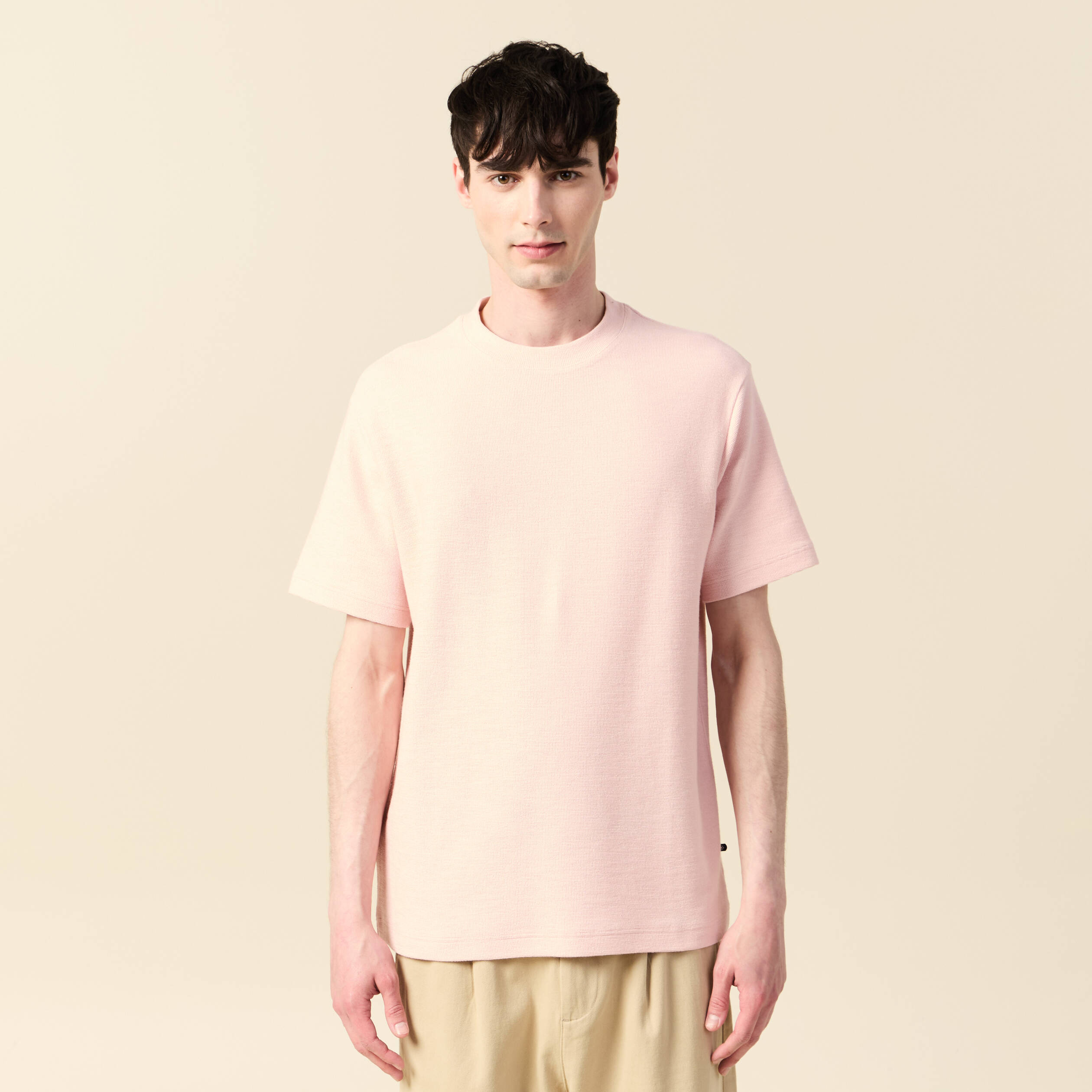 t shirt manches courtes rose clair homme T-shirt manches courtes rose clair homme