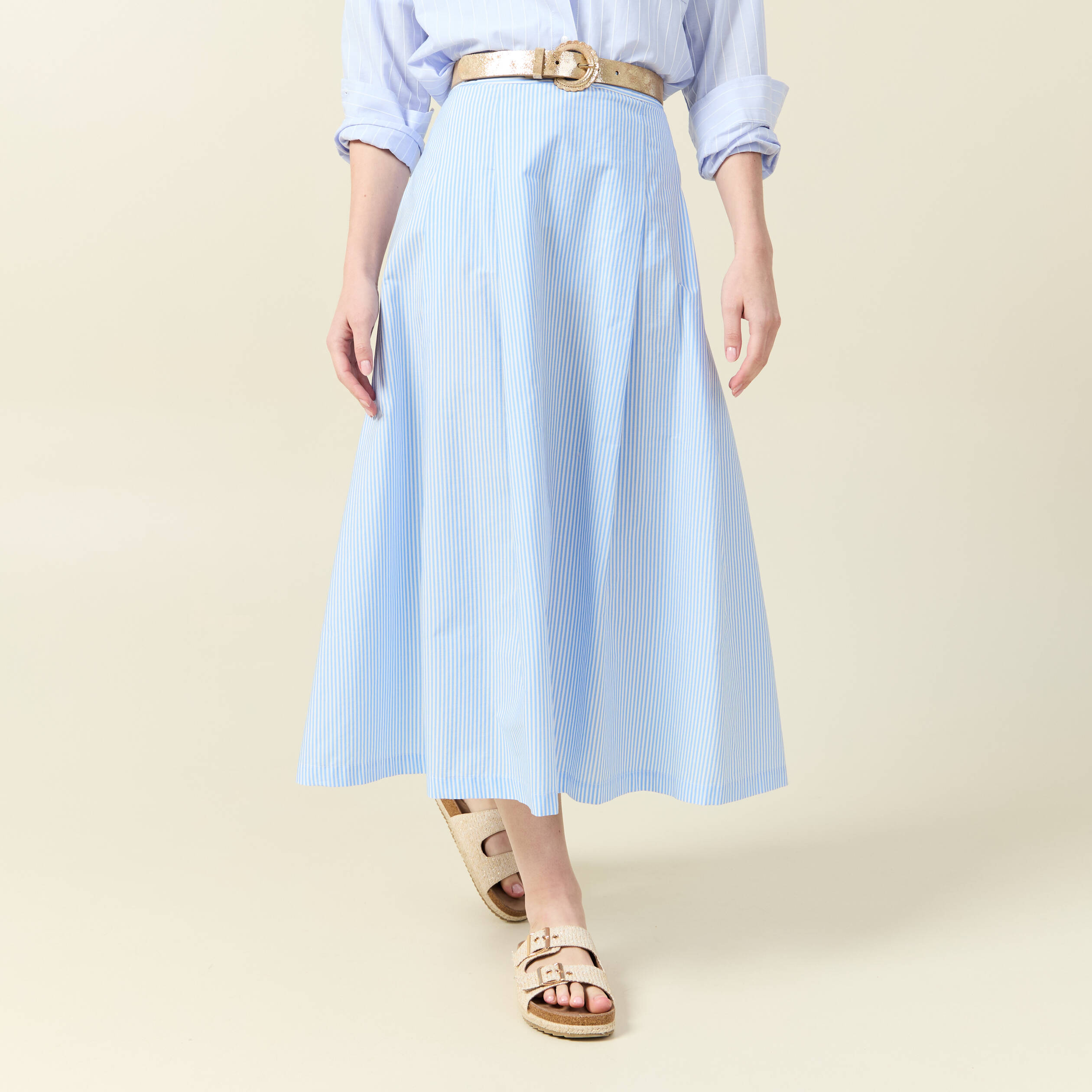 jupe en coton taille standard bleu femme Jupe en coton taille standard bleu femme