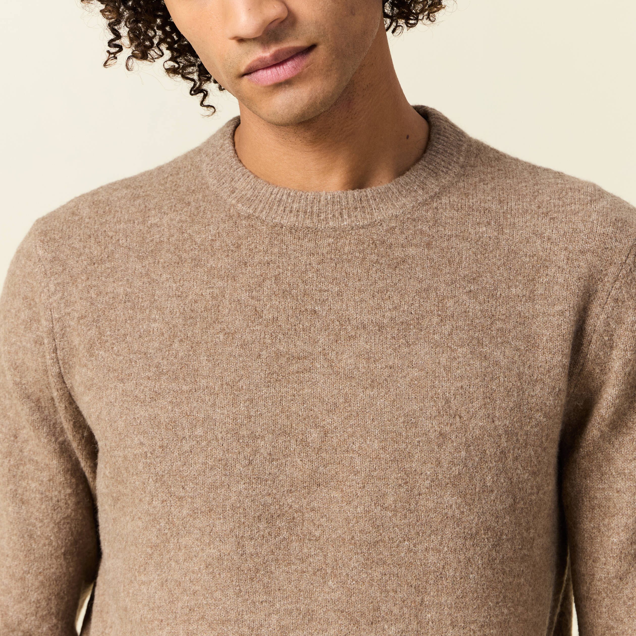 pull manches longues col rond taupe homme Pull manches longues col rond taupe homme