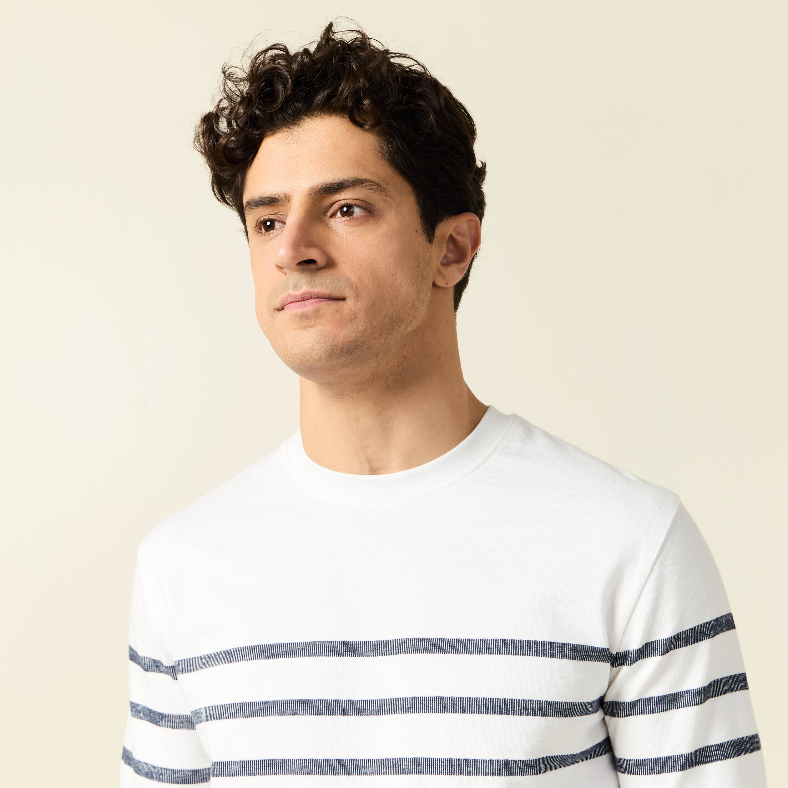 t shirt manches longues ecru homme T-shirt manches longues ecru homme