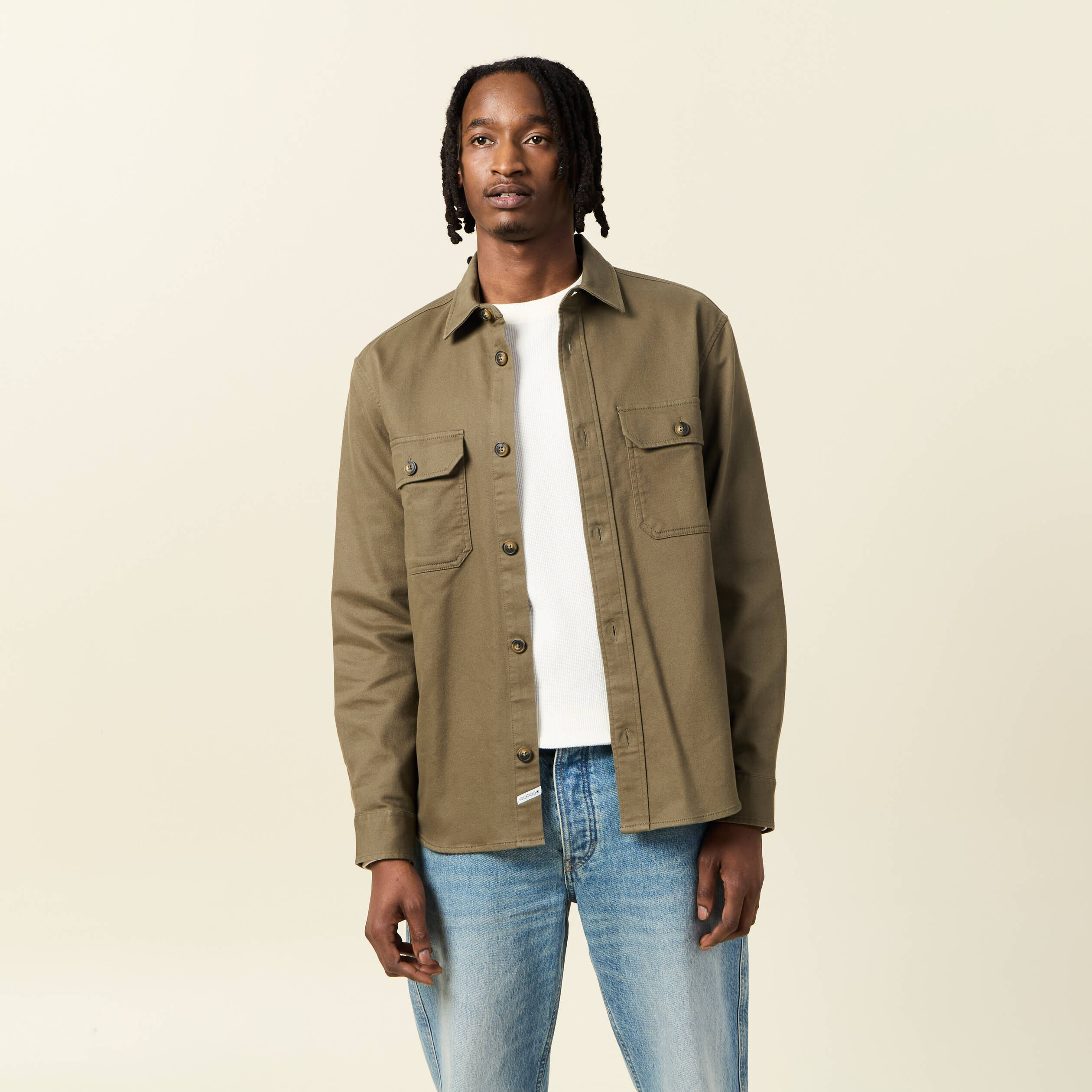surchemise manches longues vert kaki homme Surchemise manches longues vert kaki homme