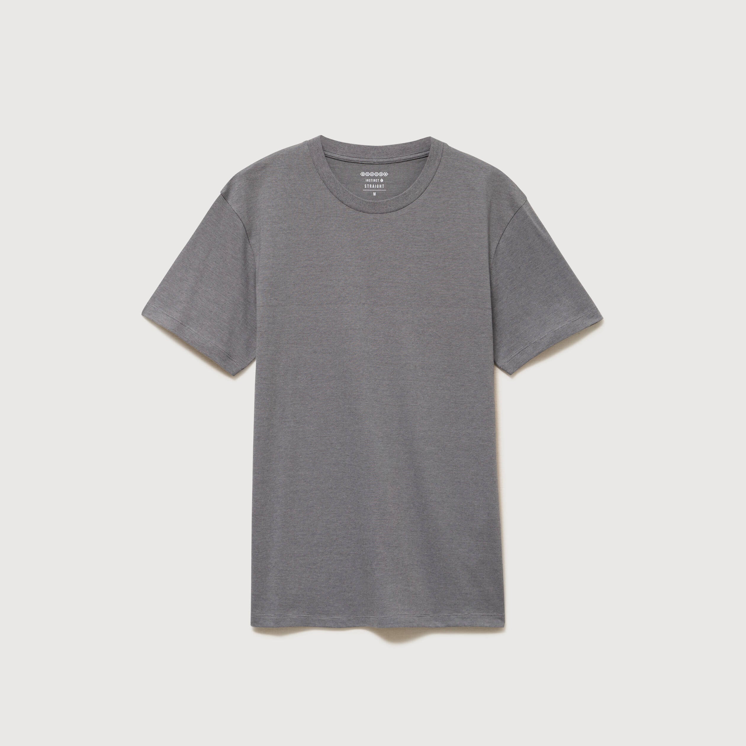 T-shirt cintr&eacute; col rond manches courtes gris homme