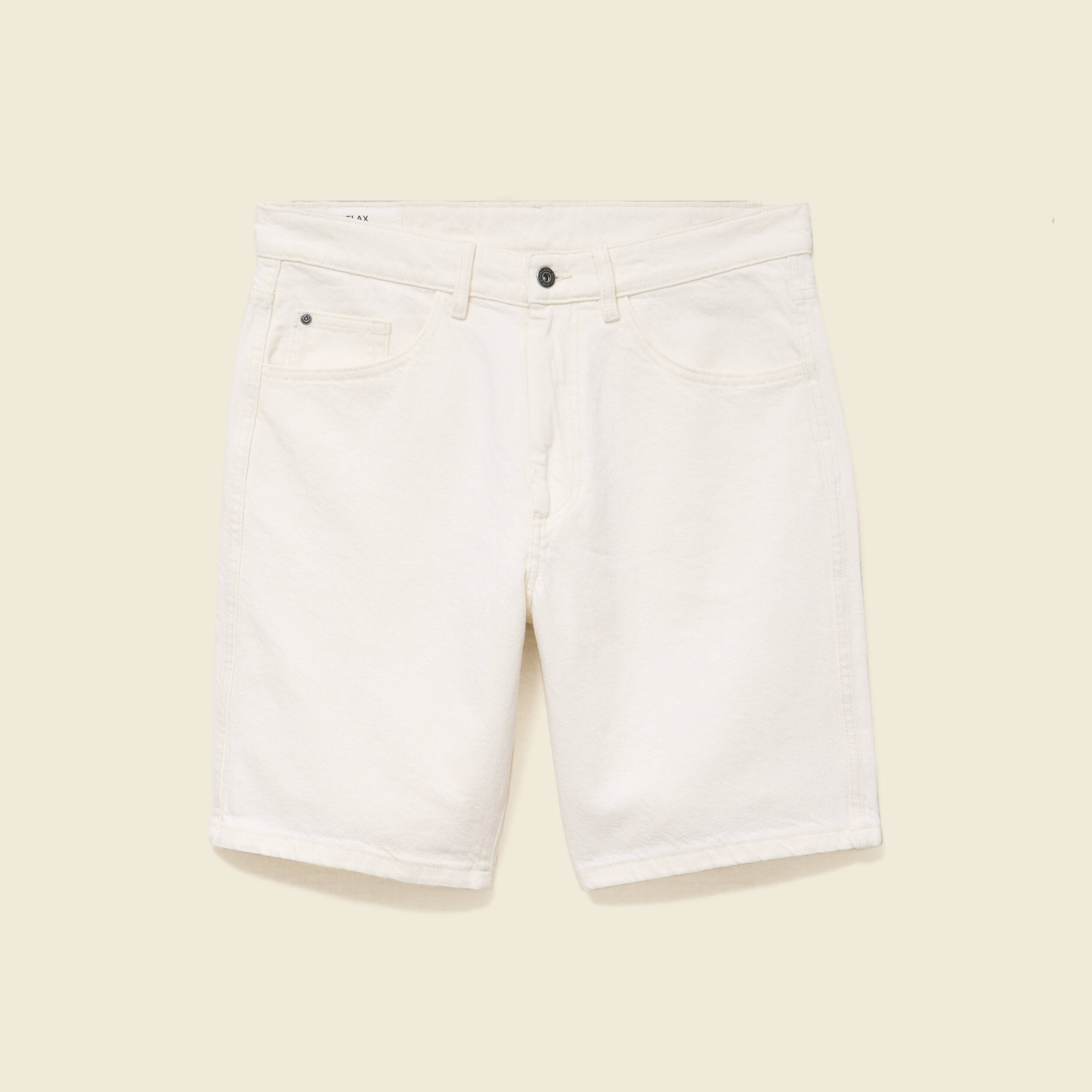 Bermuda en jean coton denim blanc homme
