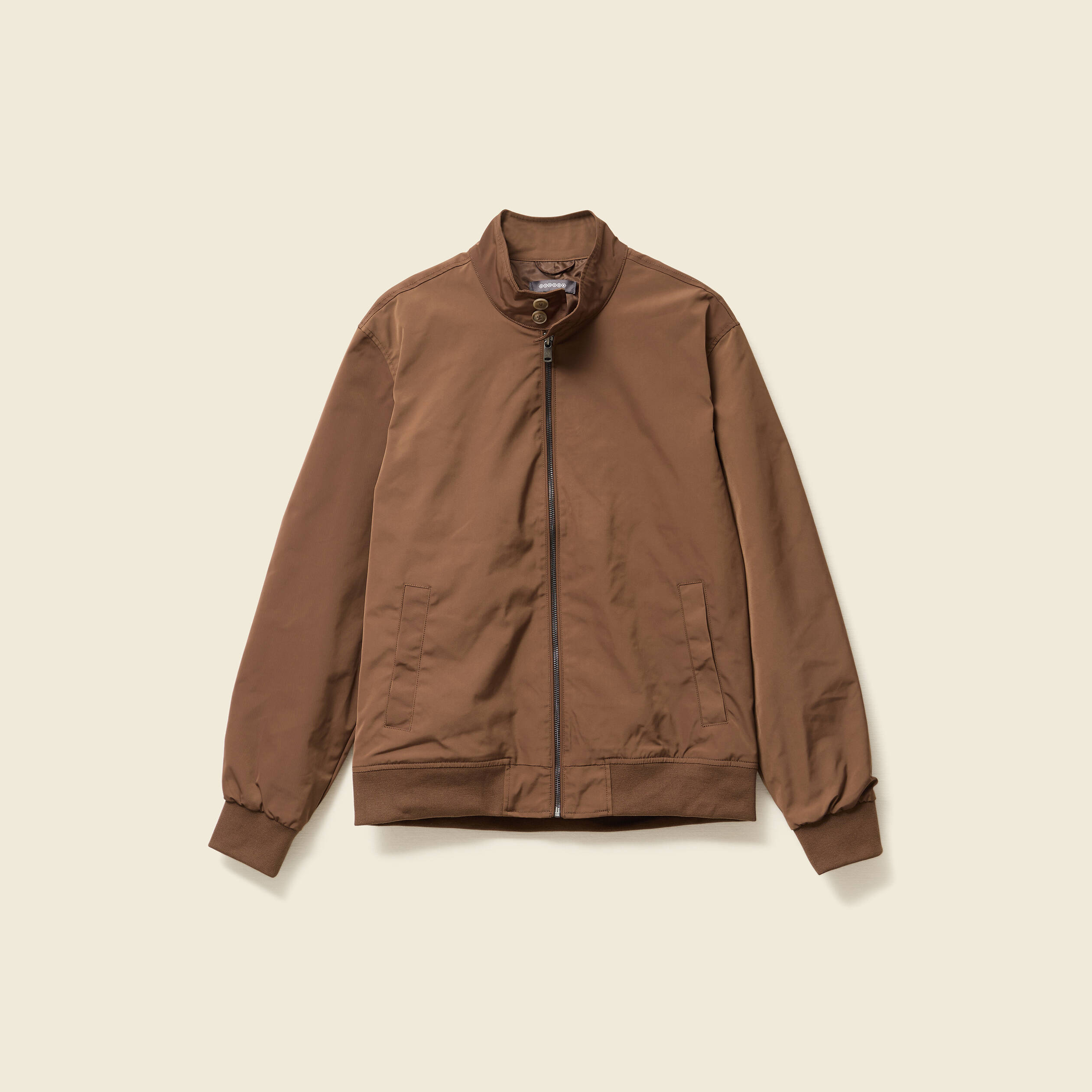 blouson zippe col montant marron homme Blouson zippé col montant marron homme