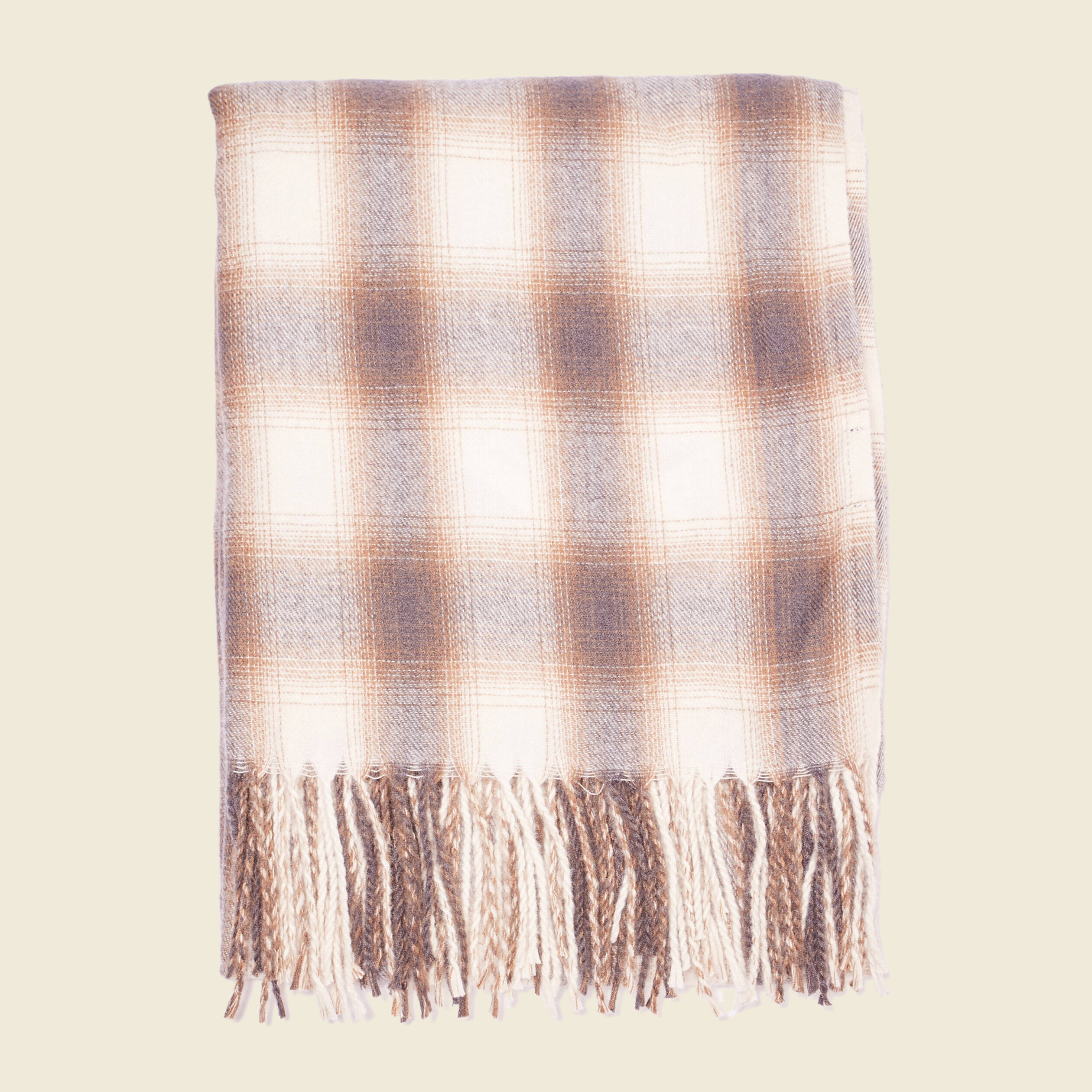 &Eacute;charpe &agrave; franges marron homme