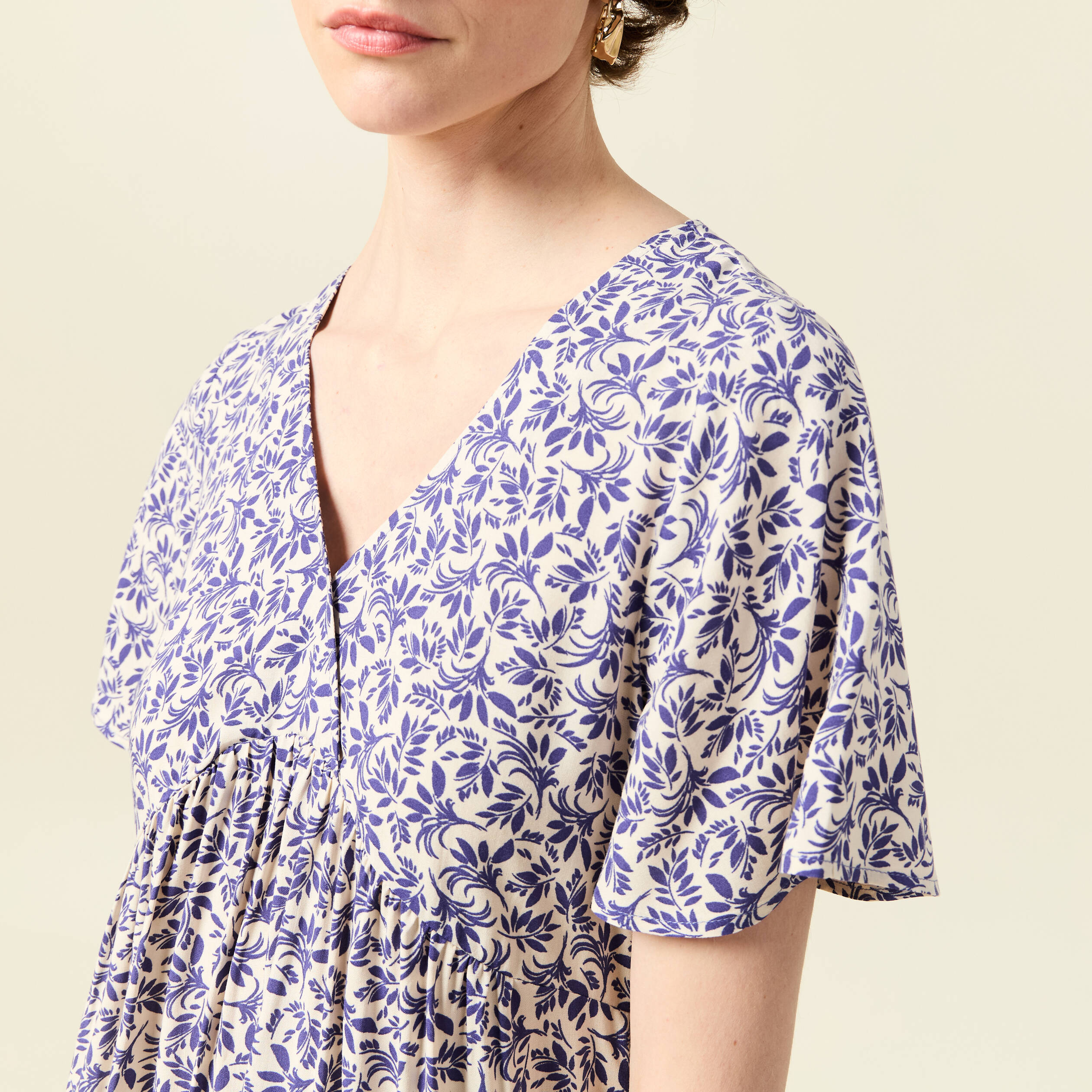 robe evasee manches courtes blanc femme Robe évasée manches courtes blanc femme