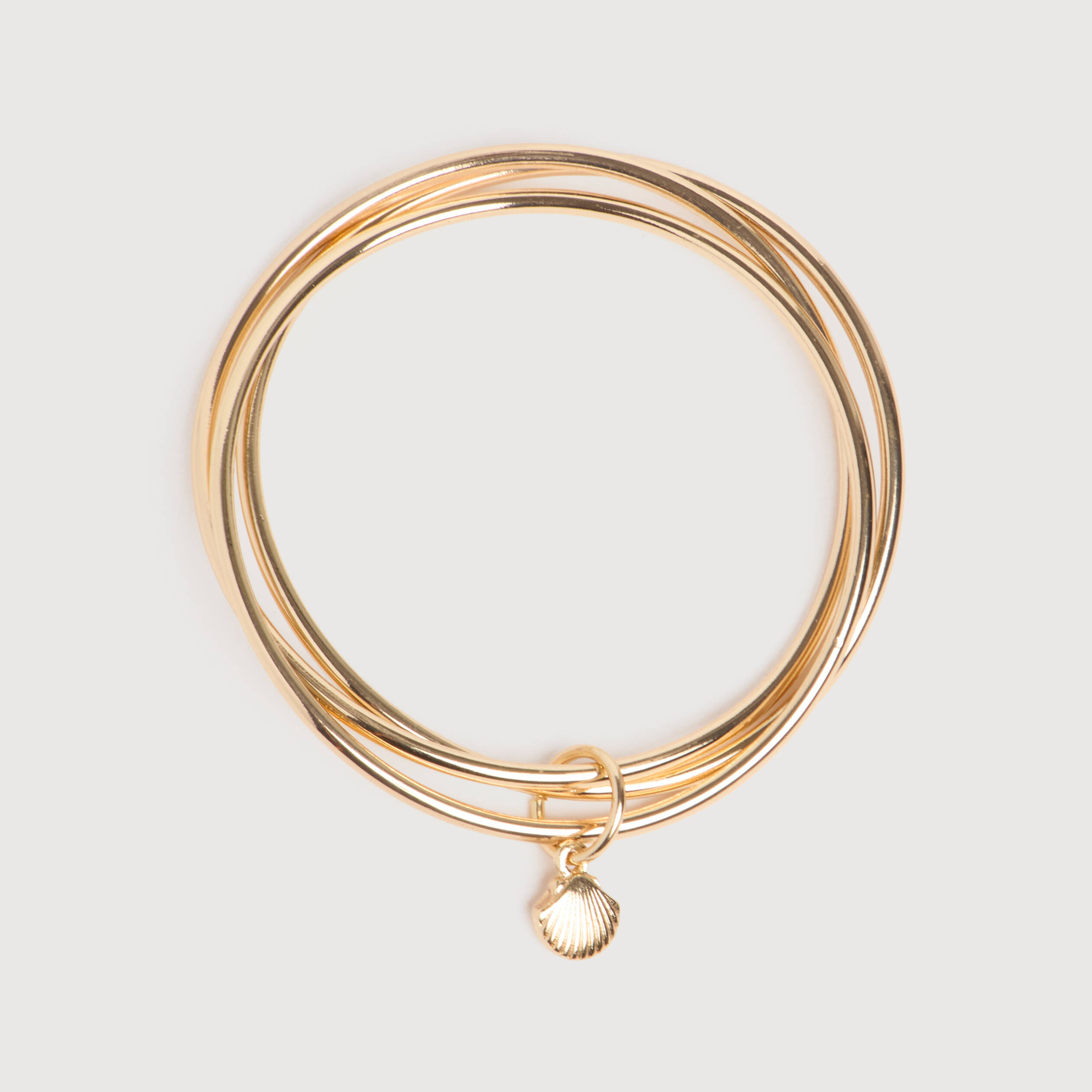 Bracelets 3 joncs dor&eacute;s couleur or femme
