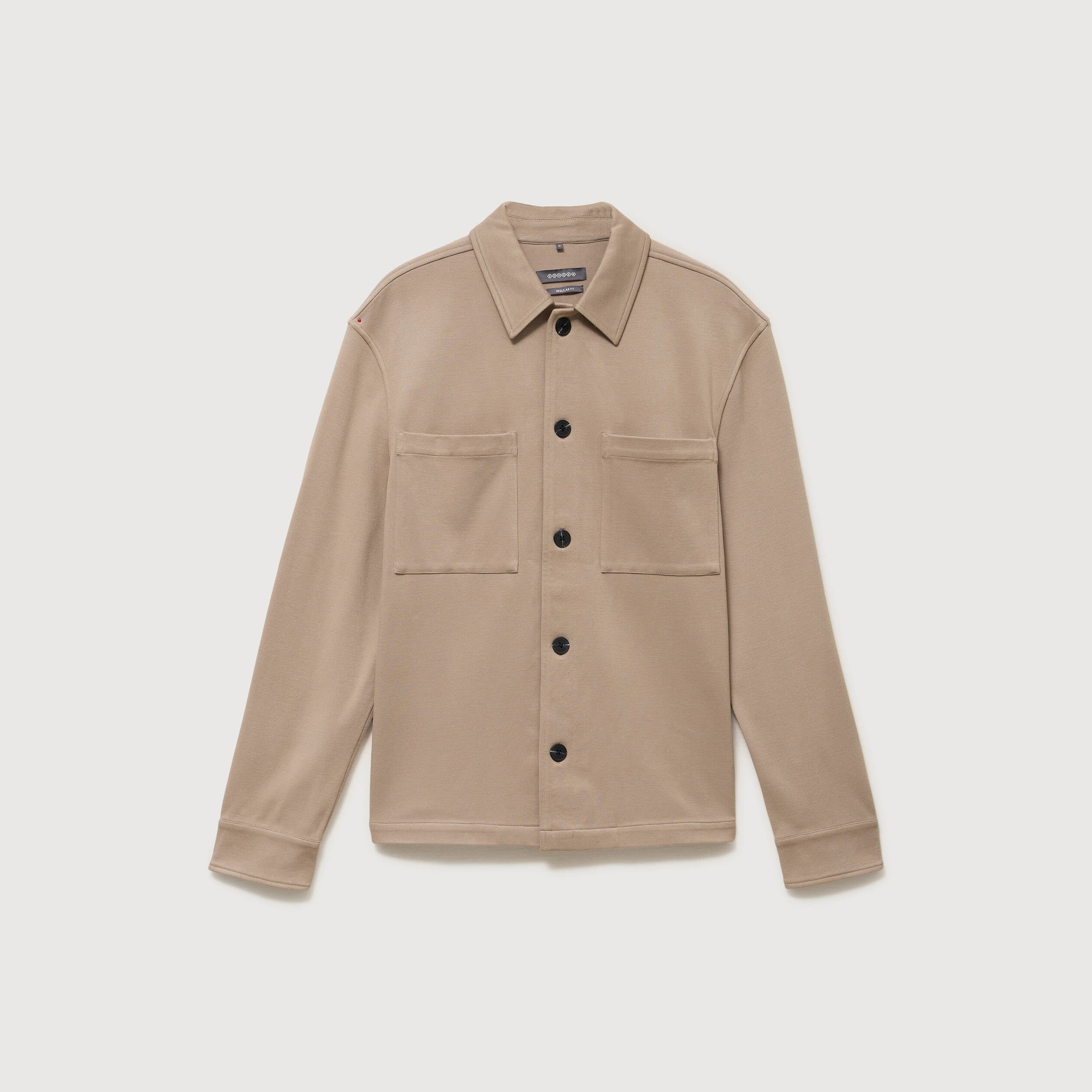 Surchemise manches longues col am&eacute;ricain taupe homme