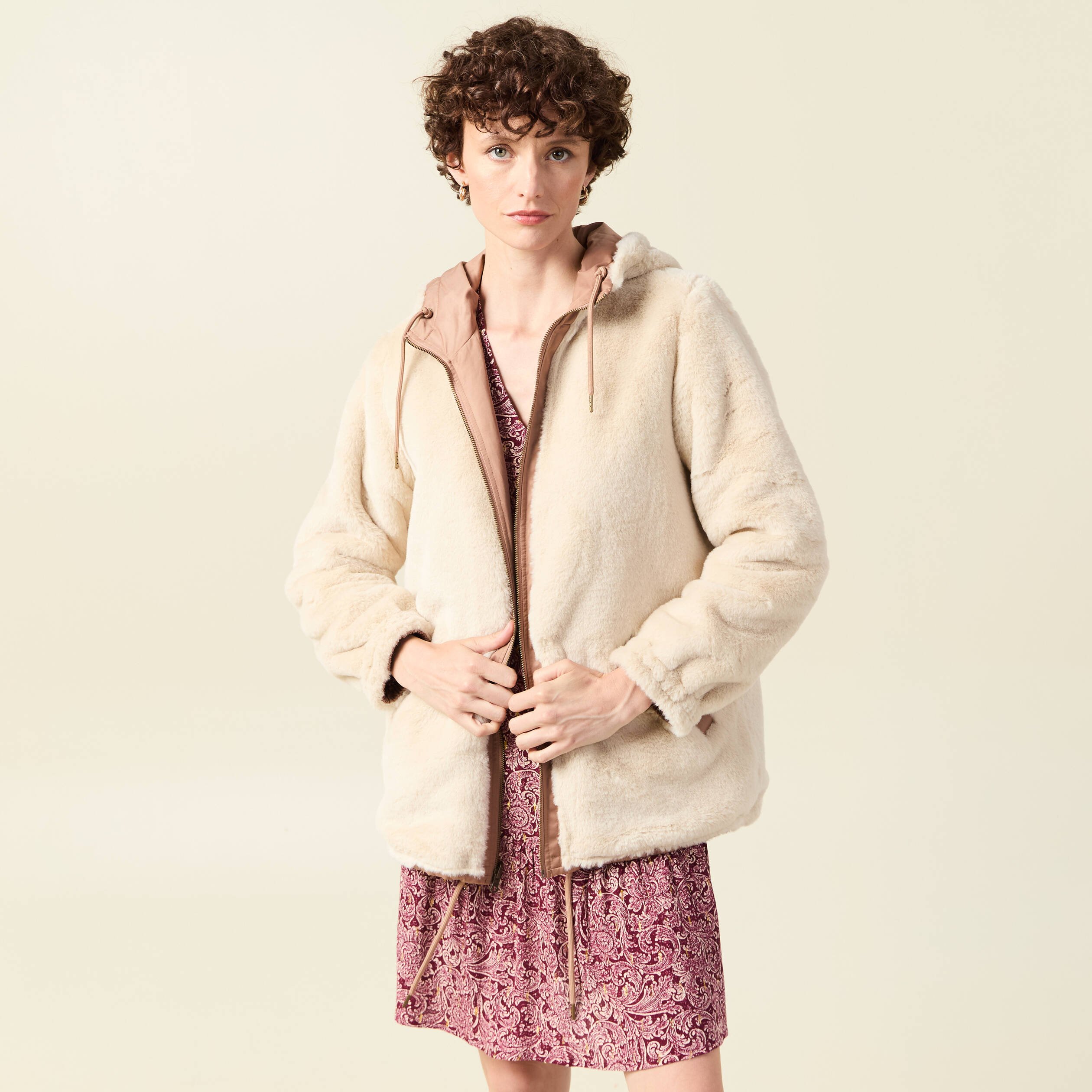 parka reversible marron clair femme Parka réversible marron clair femme