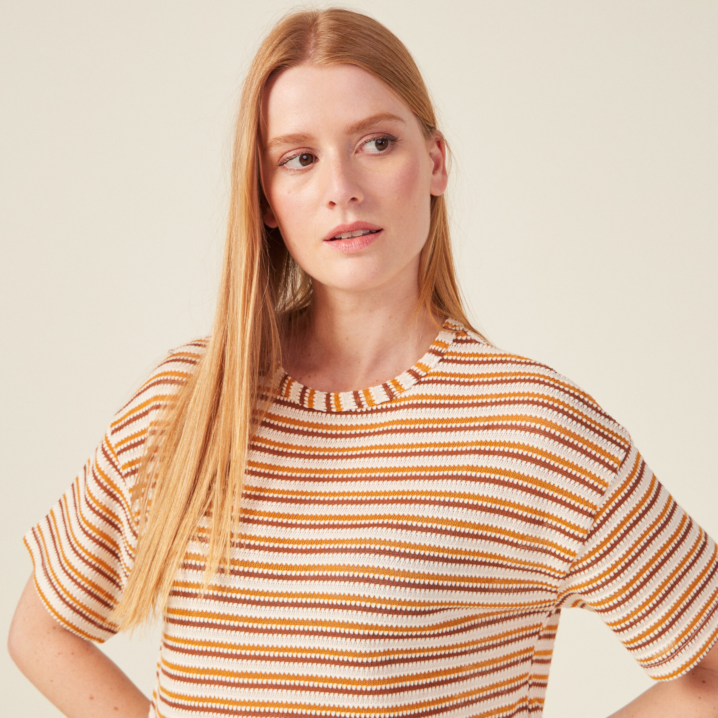 T-shirt Manches Courtes Springfield Femme - 100% Coton Basique Et Confortable