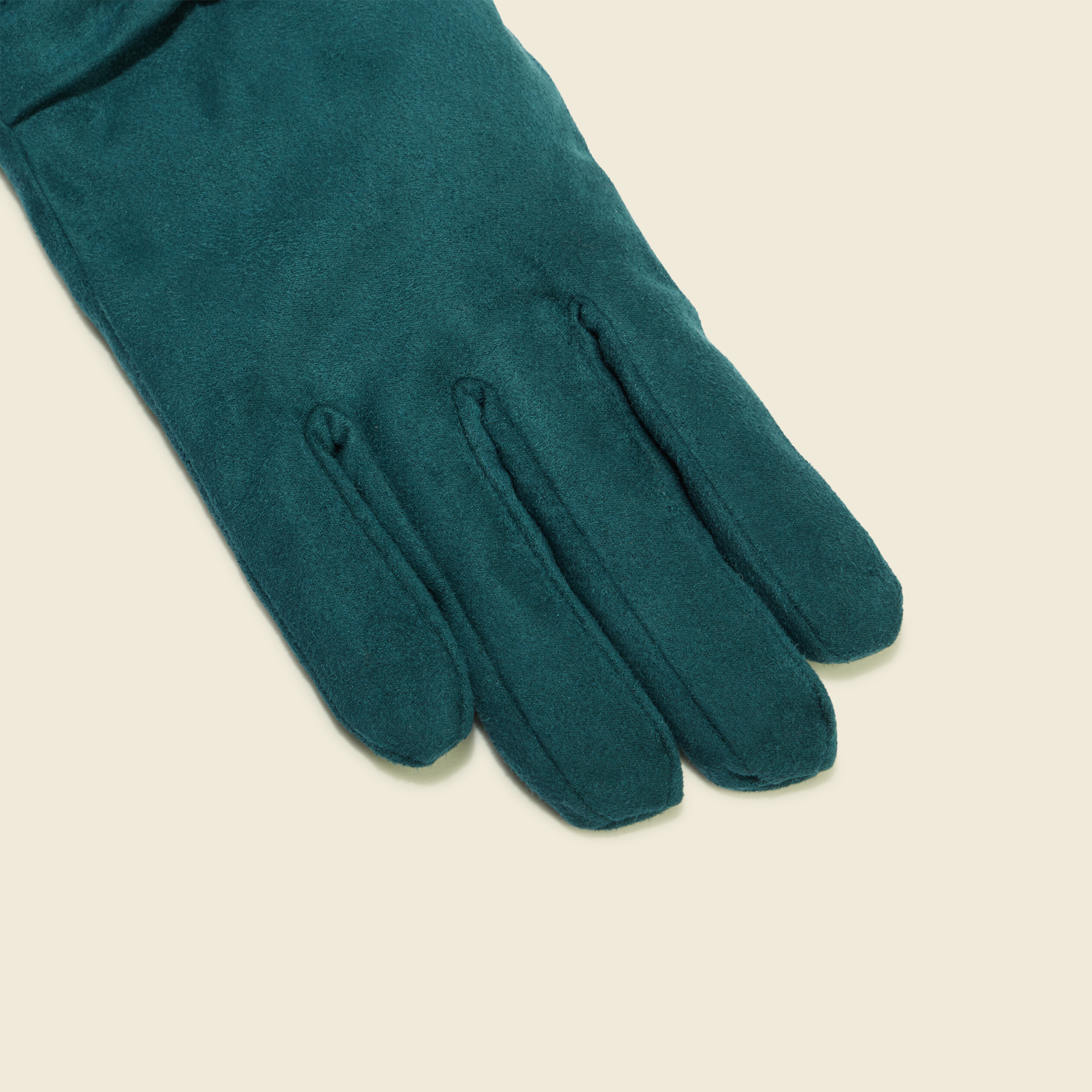 Gants avec noeuds bleu canard femme