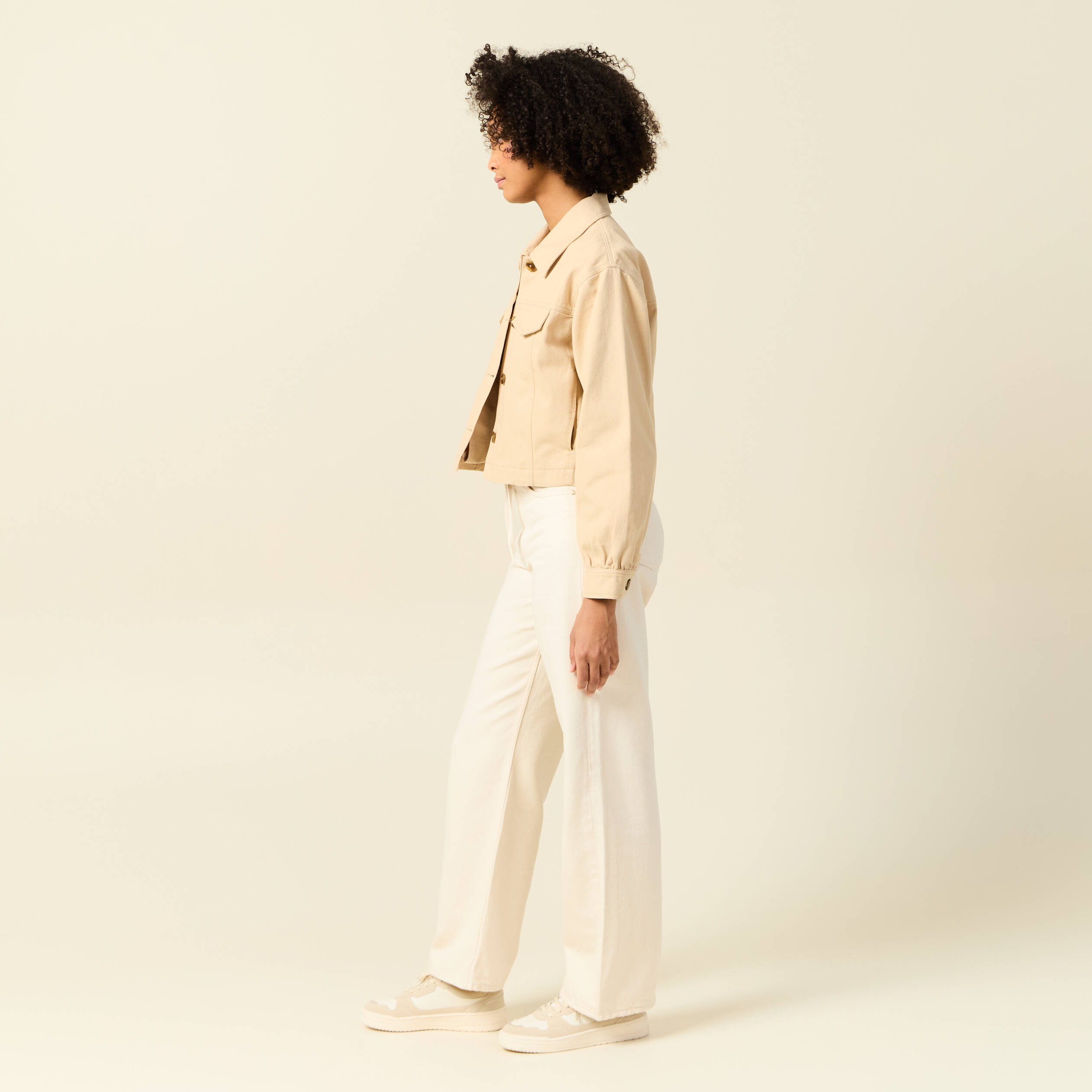 blouson boutonne beige femme Blouson boutonné beige femme