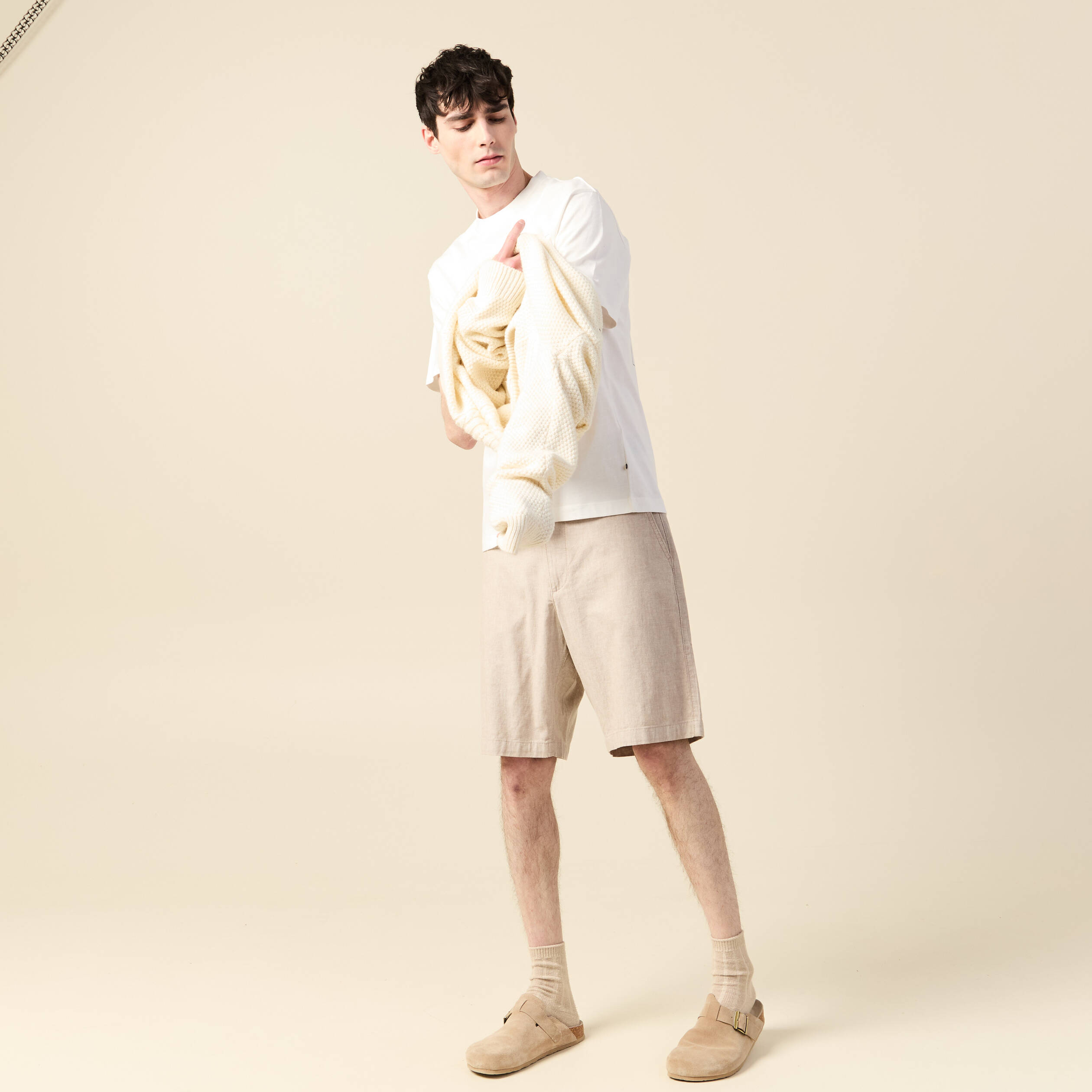 bermuda droit beige homme Bermuda droit beige homme