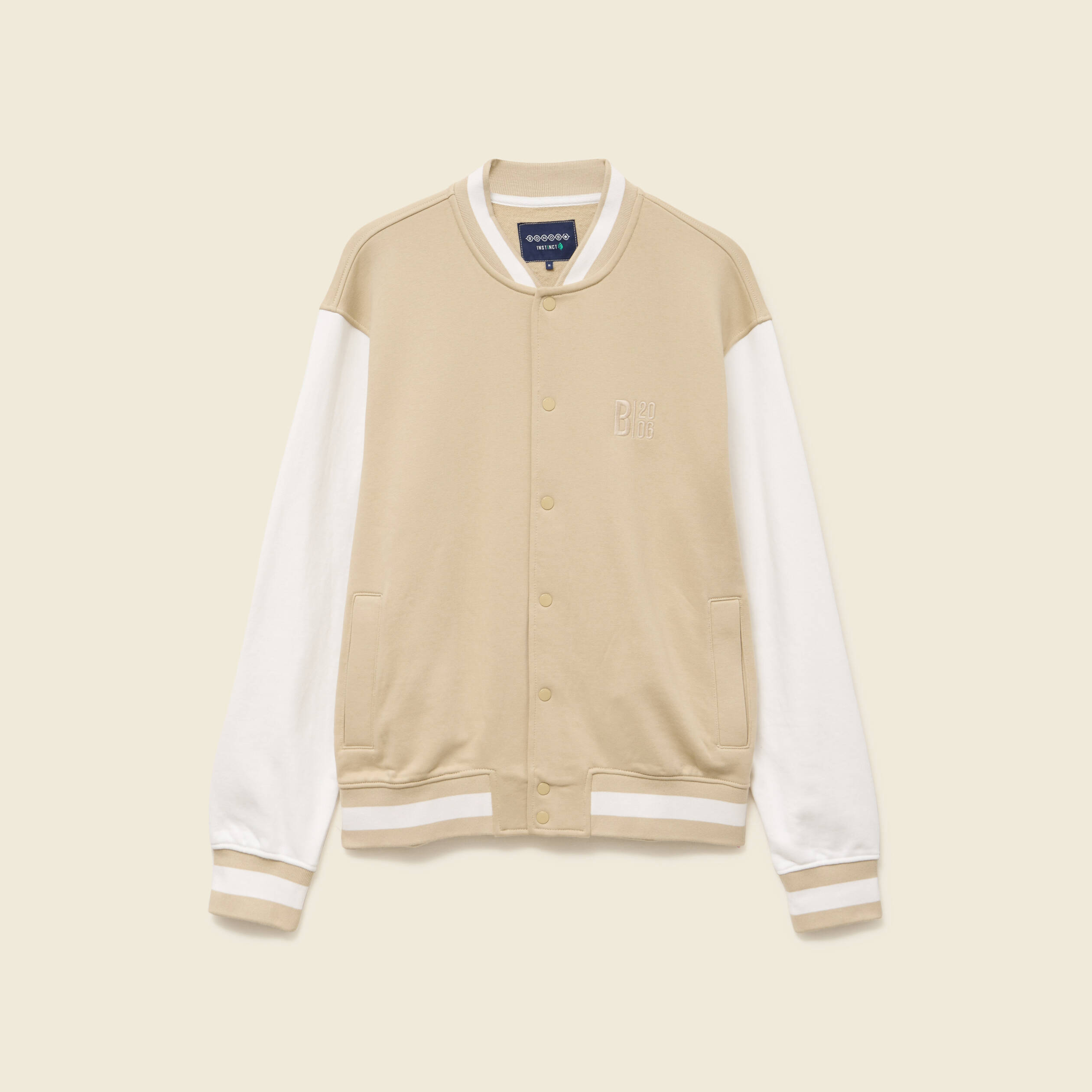 Veste sweat manches longues ecru homme