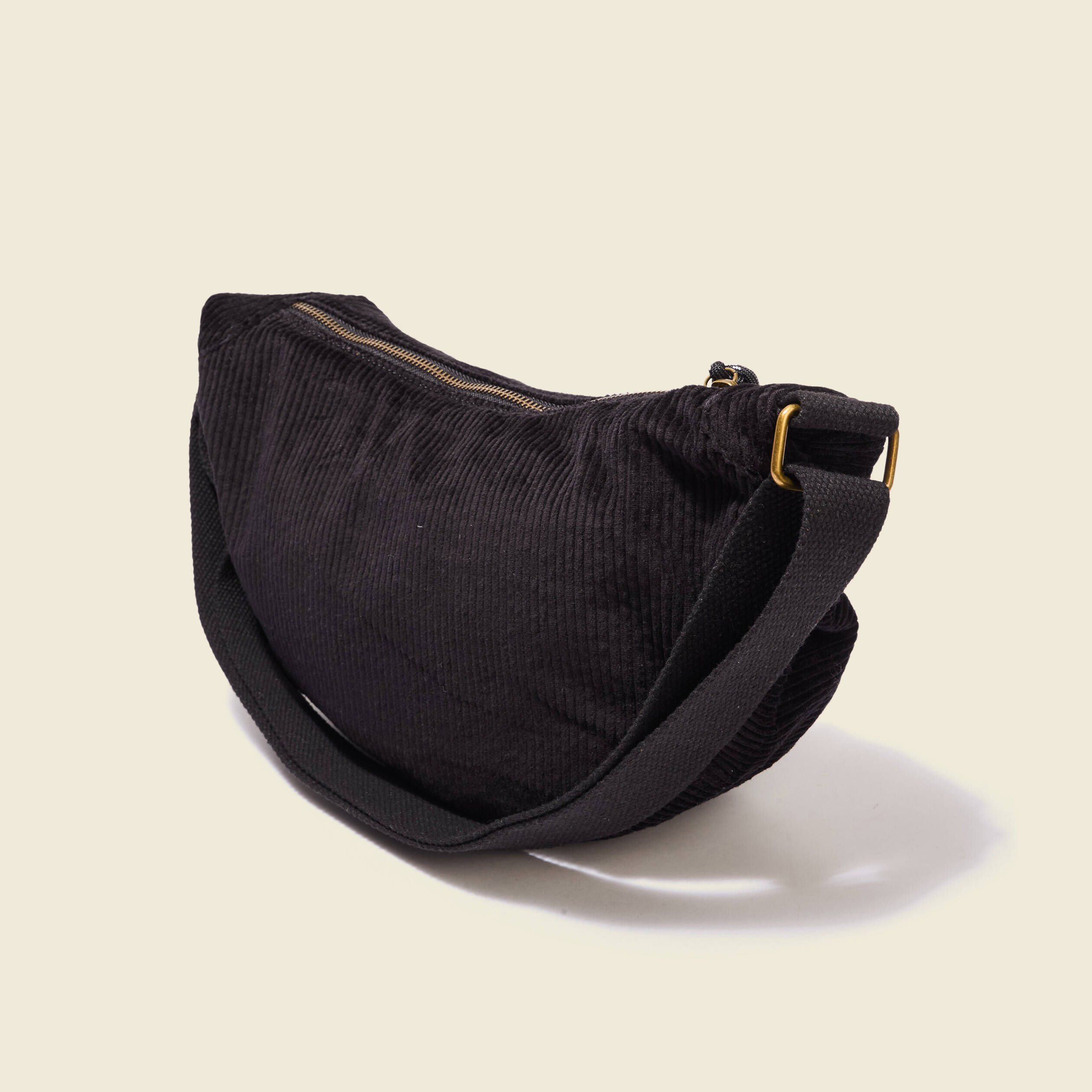 Sac banane velours côtelé noir femme Bonobo