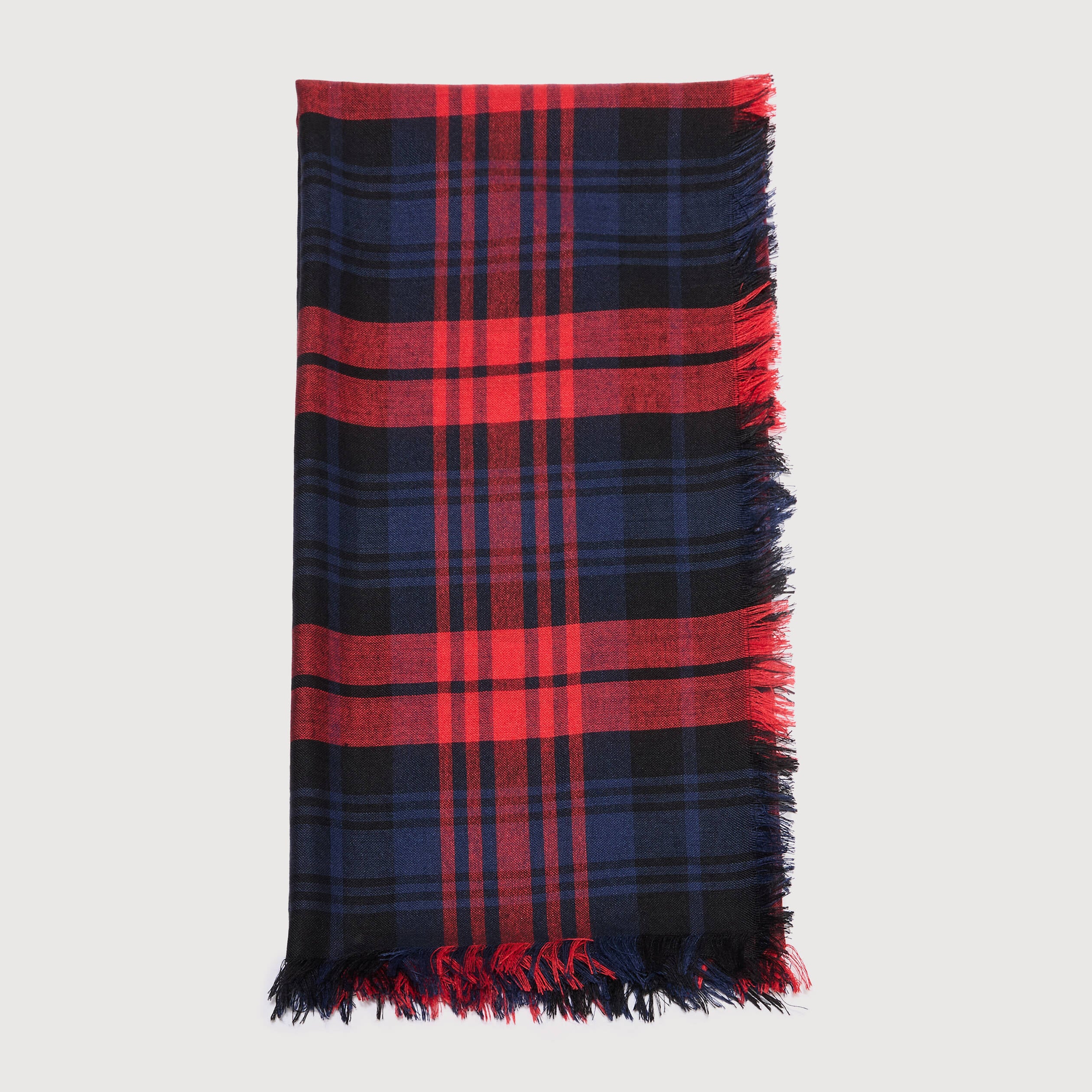 Foulard &agrave; carreaux rouge femme