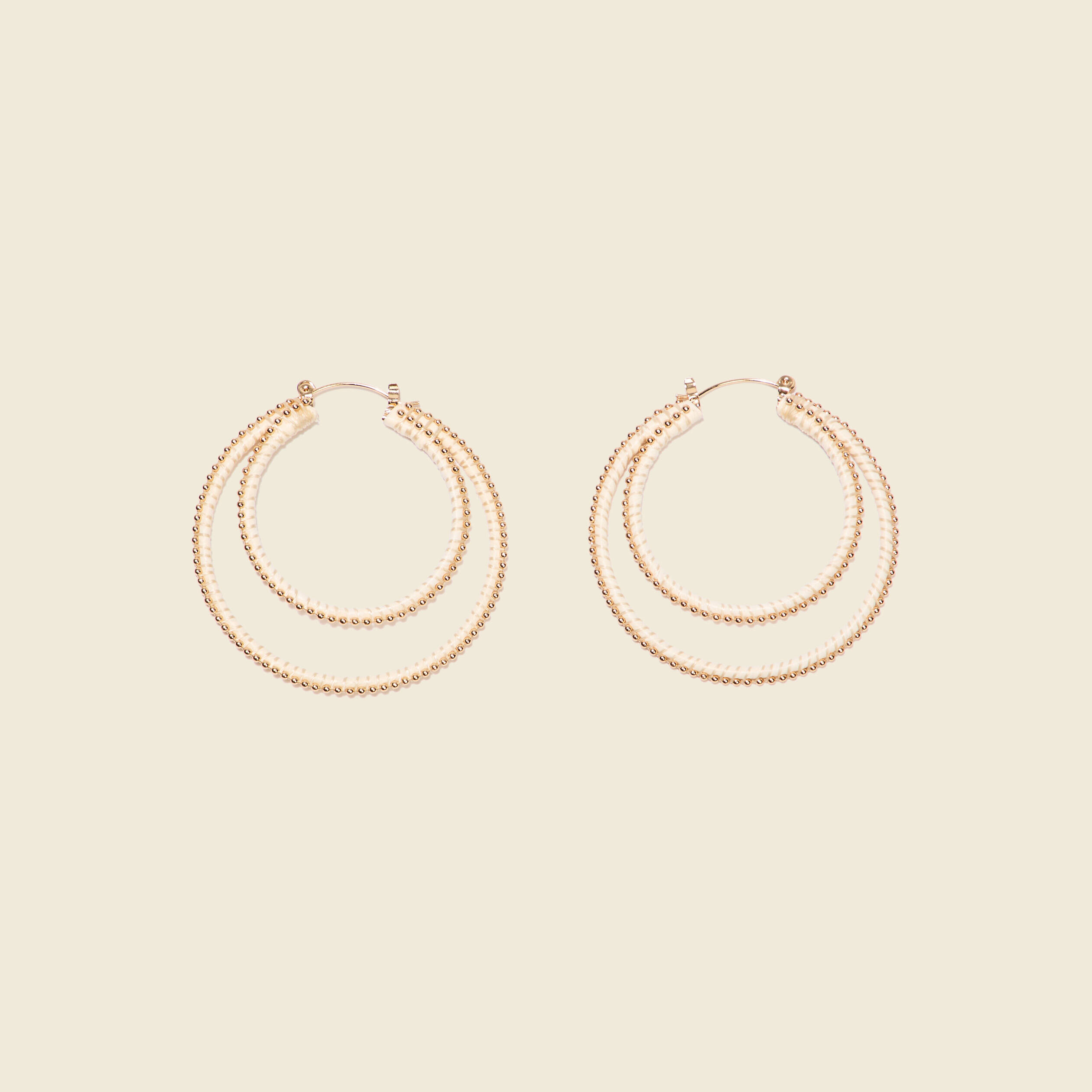 boucles doreilles creoles ecru femme Boucles d'oreilles créoles ecru femme
