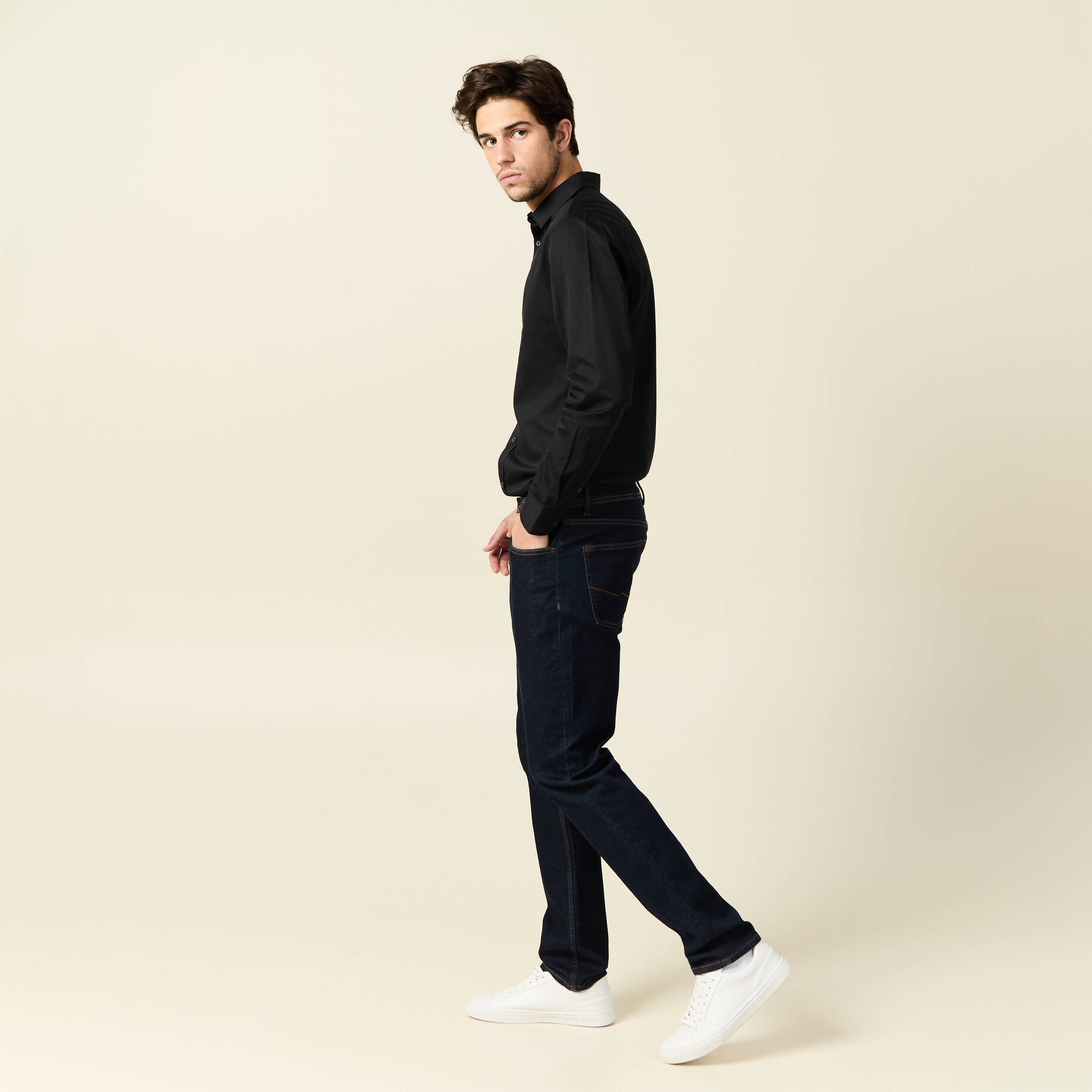 chemise manches longues noir homme Chemise manches longues noir homme