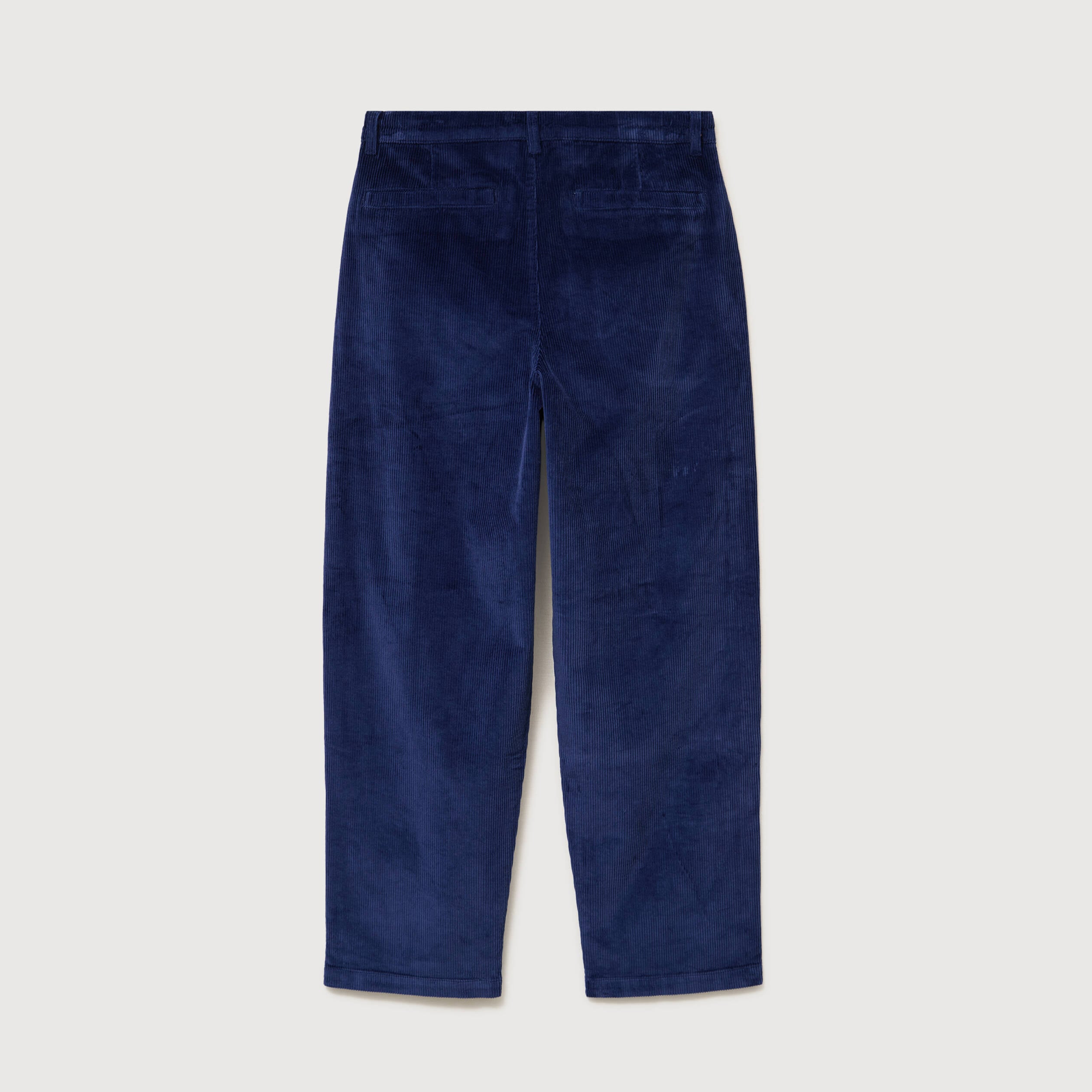 Pantalon large en velours longueur 32 bleu fonc&eacute; homme