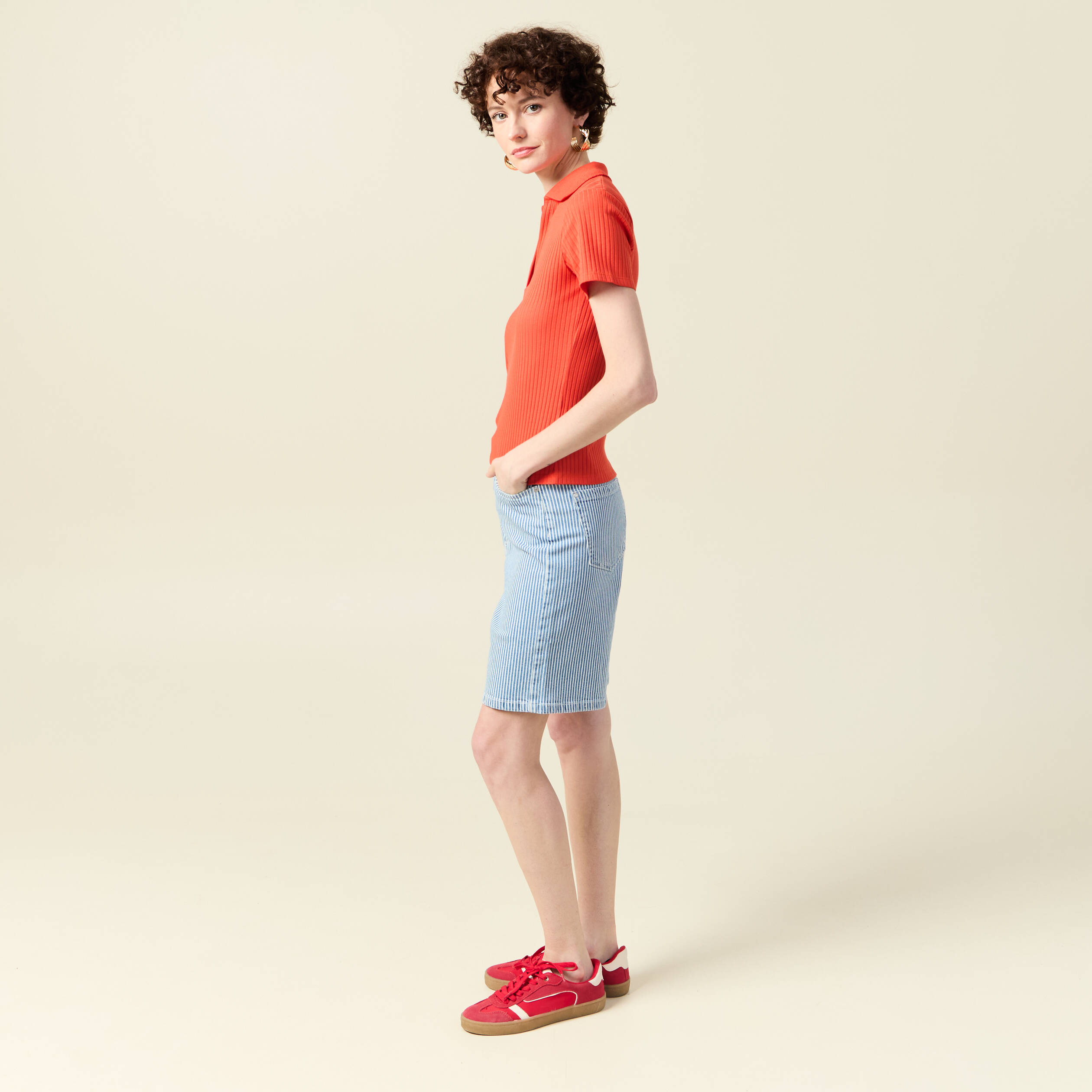 polo manches courtes orange femme Polo manches courtes orange femme