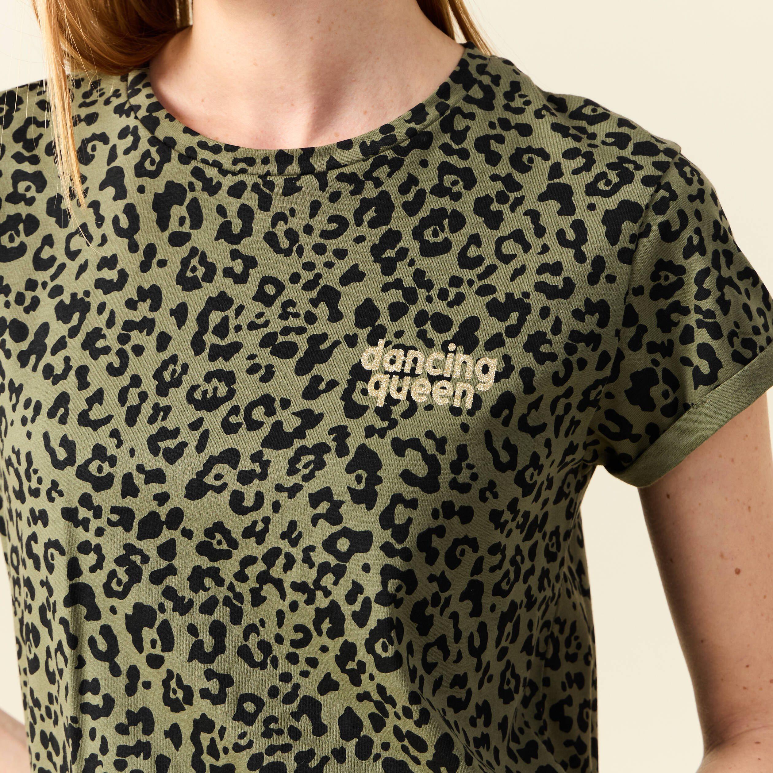 T-shirt manches courtes vert femme