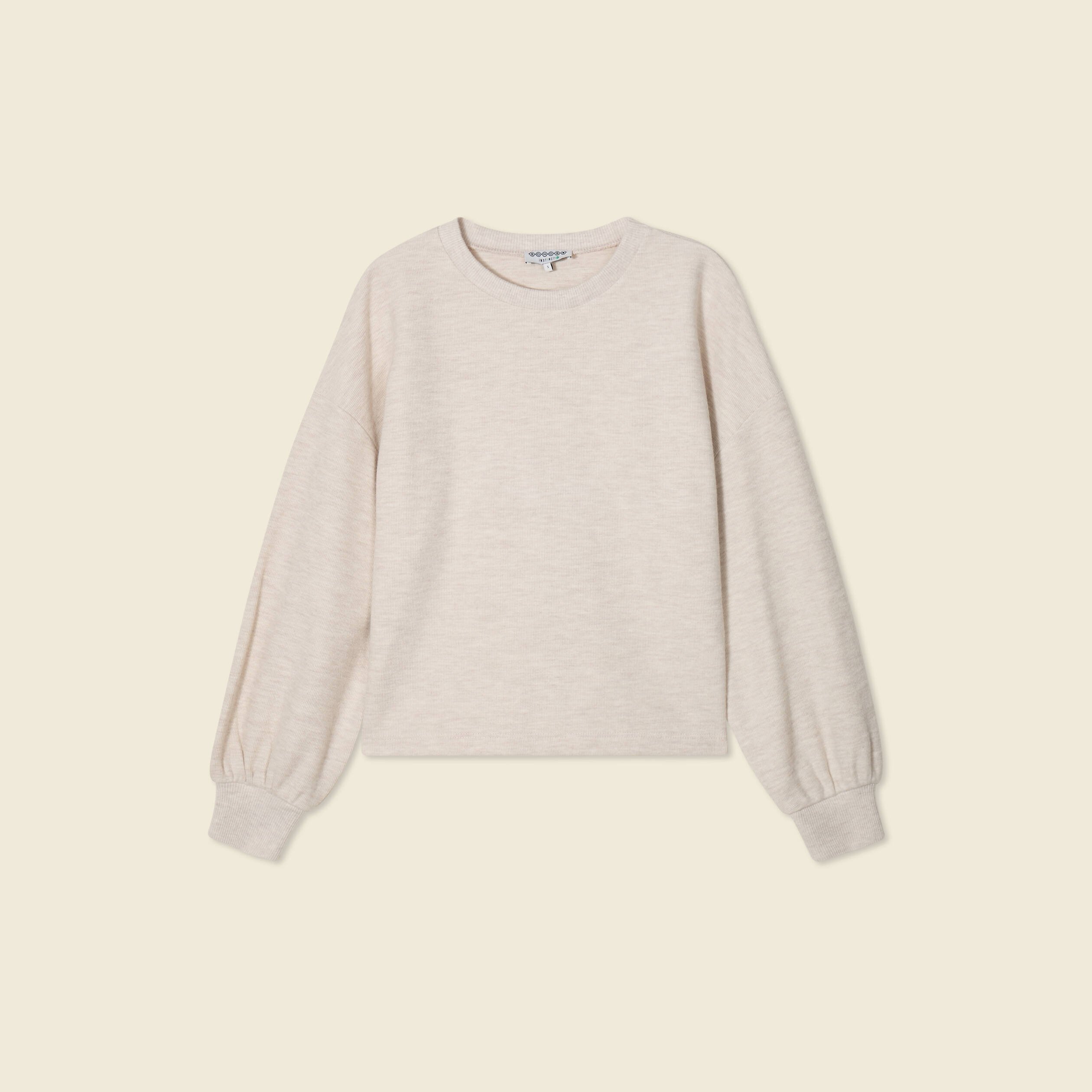 sweat manches longues oversize creme femme Sweat manches longues oversize creme femme