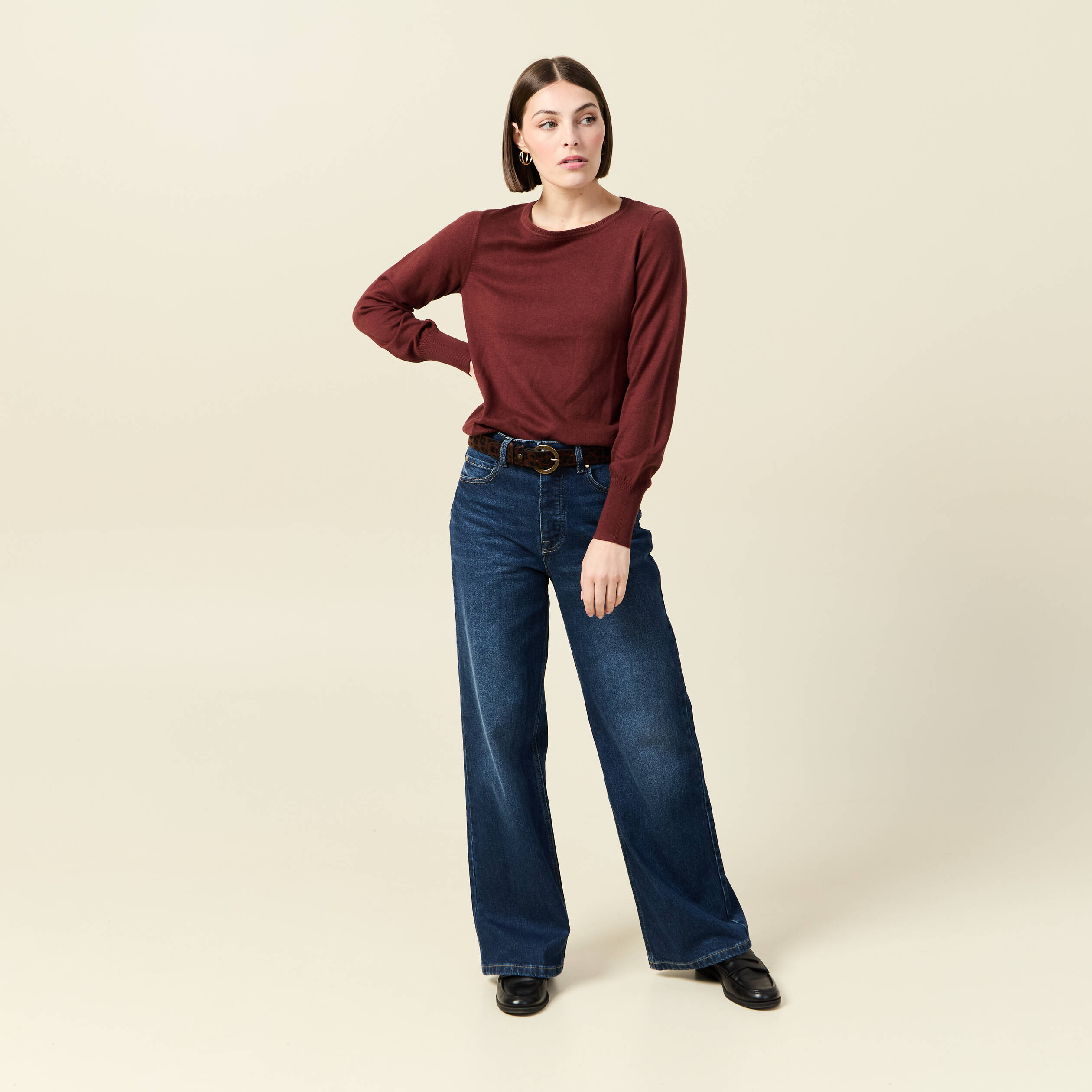 pull manches longues marron femme Pull manches longues marron femme