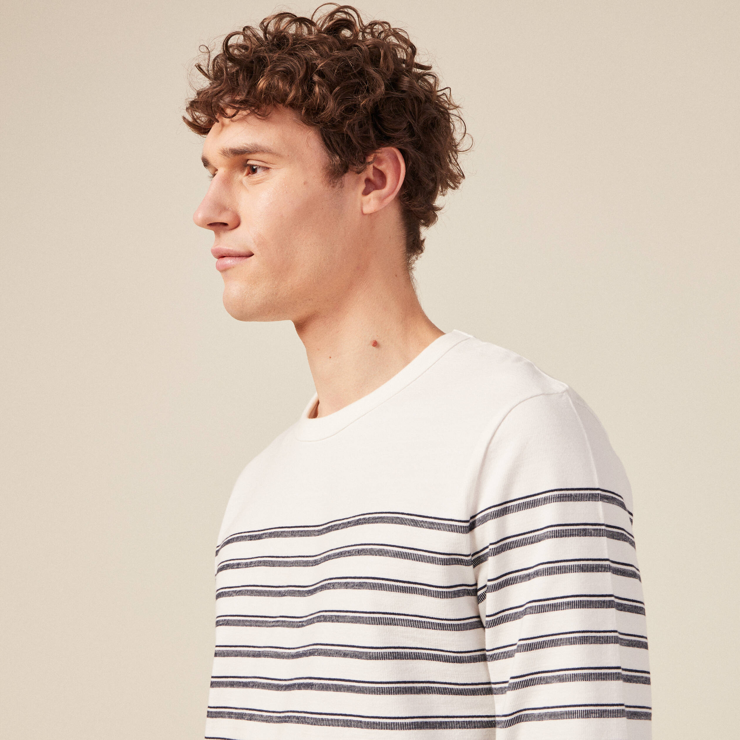 t shirt manches longues ecru homme T-shirt manches longues ecru homme