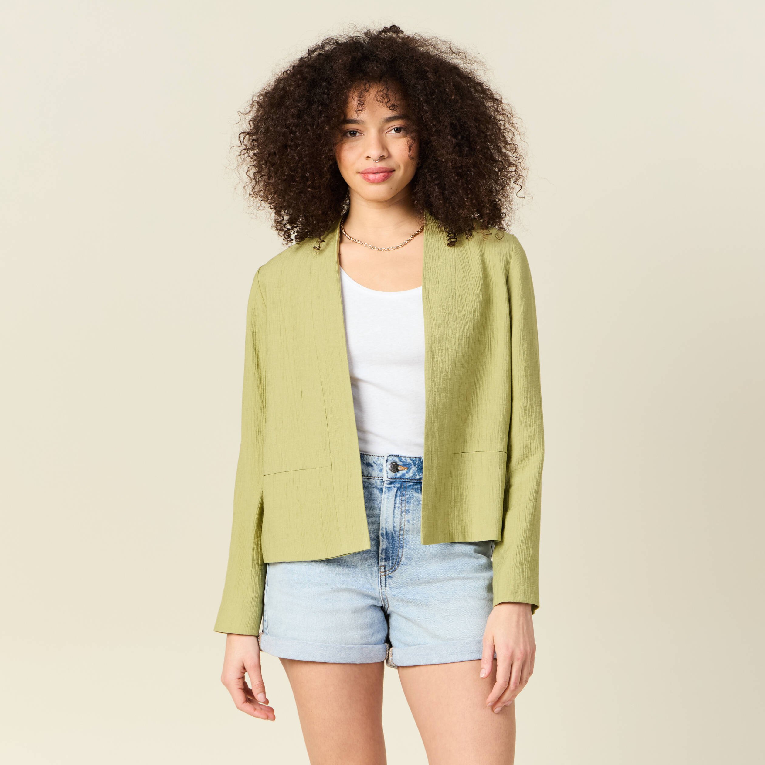 veste esprit blazer fluide vert olive femme Veste esprit blazer fluide vert olive femme