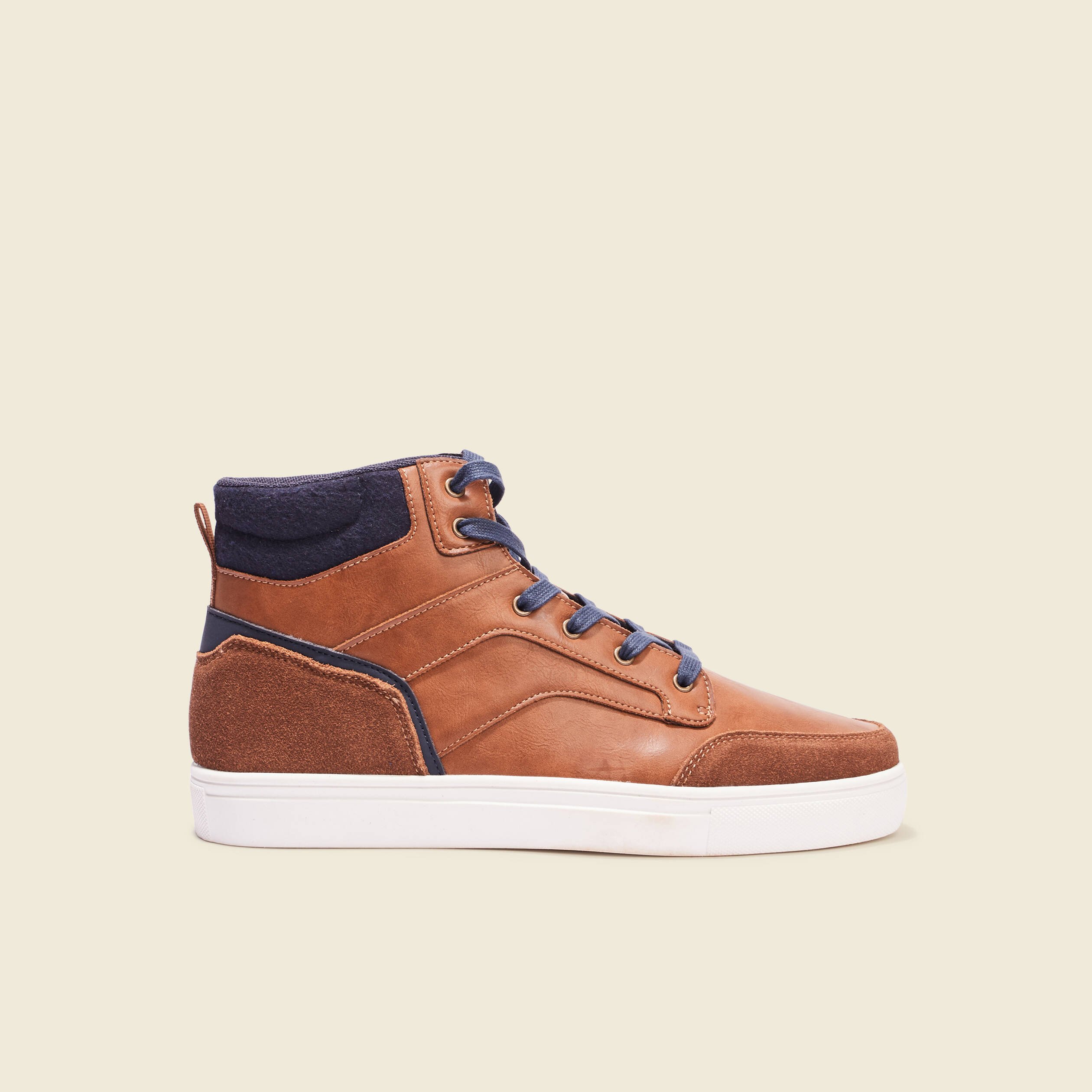 baskets montantes plates marron fonce homme Baskets montantes plates marron foncé homme