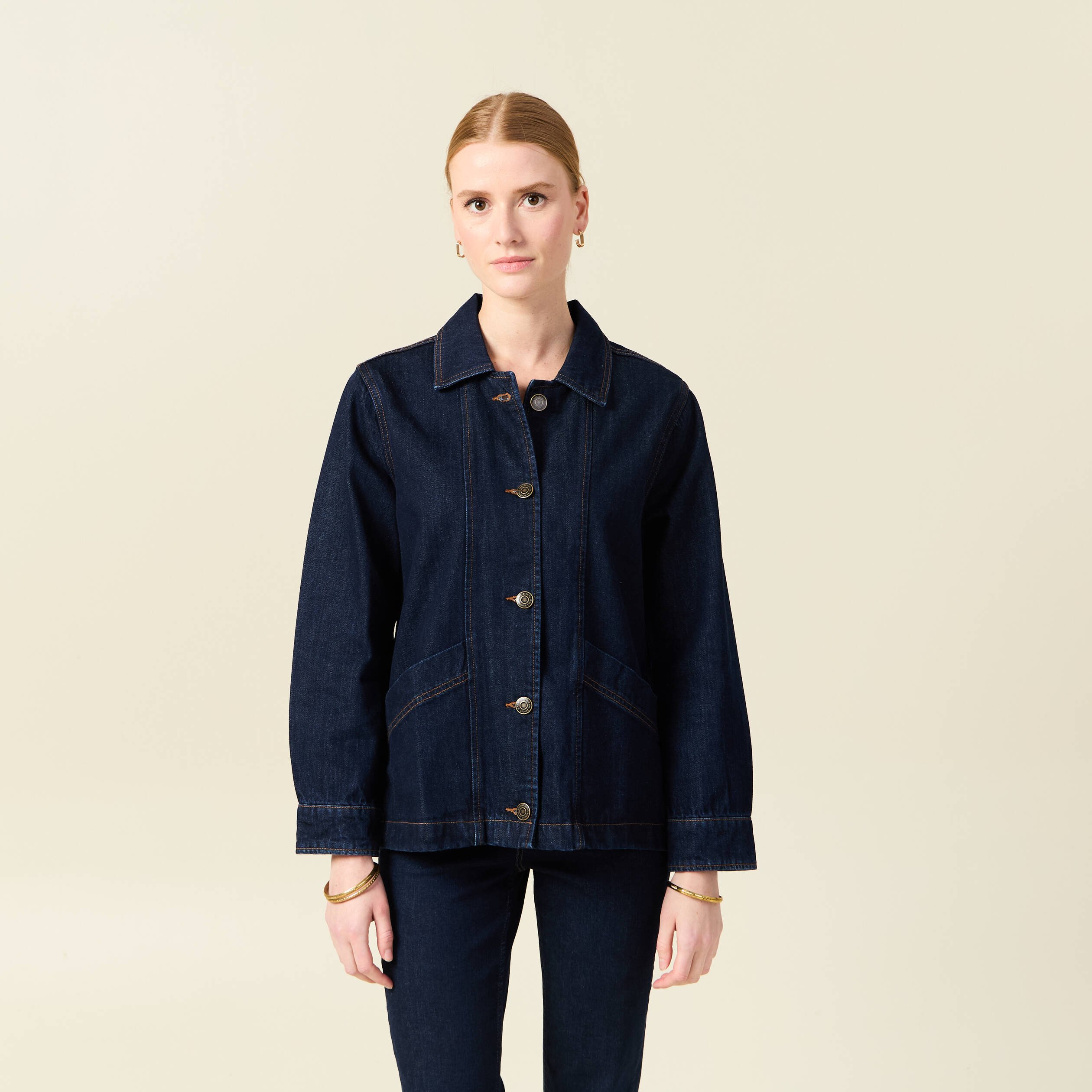 blouson surchemise en jean denim brut femme Blouson surchemise en jean denim brut femme