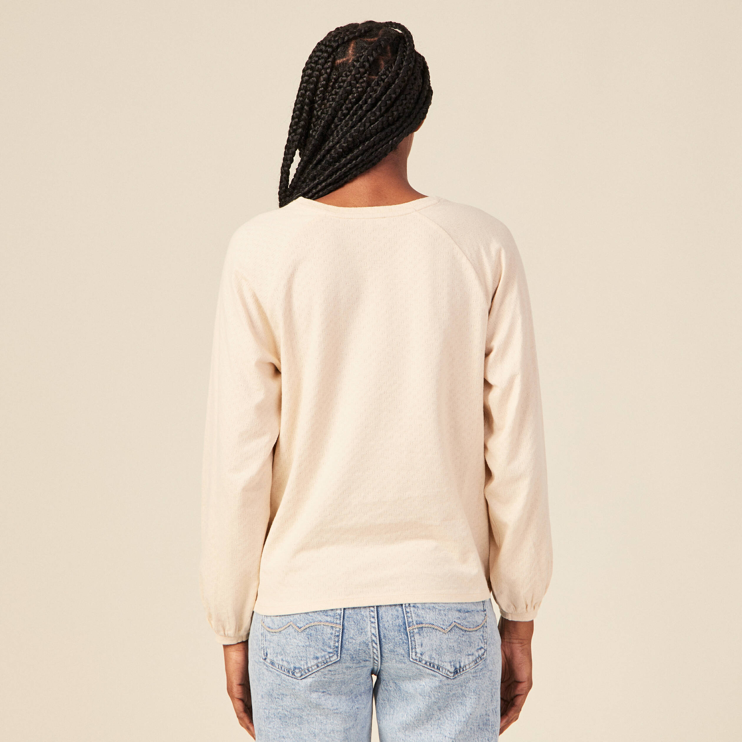 T-shirt manches longues creme femme