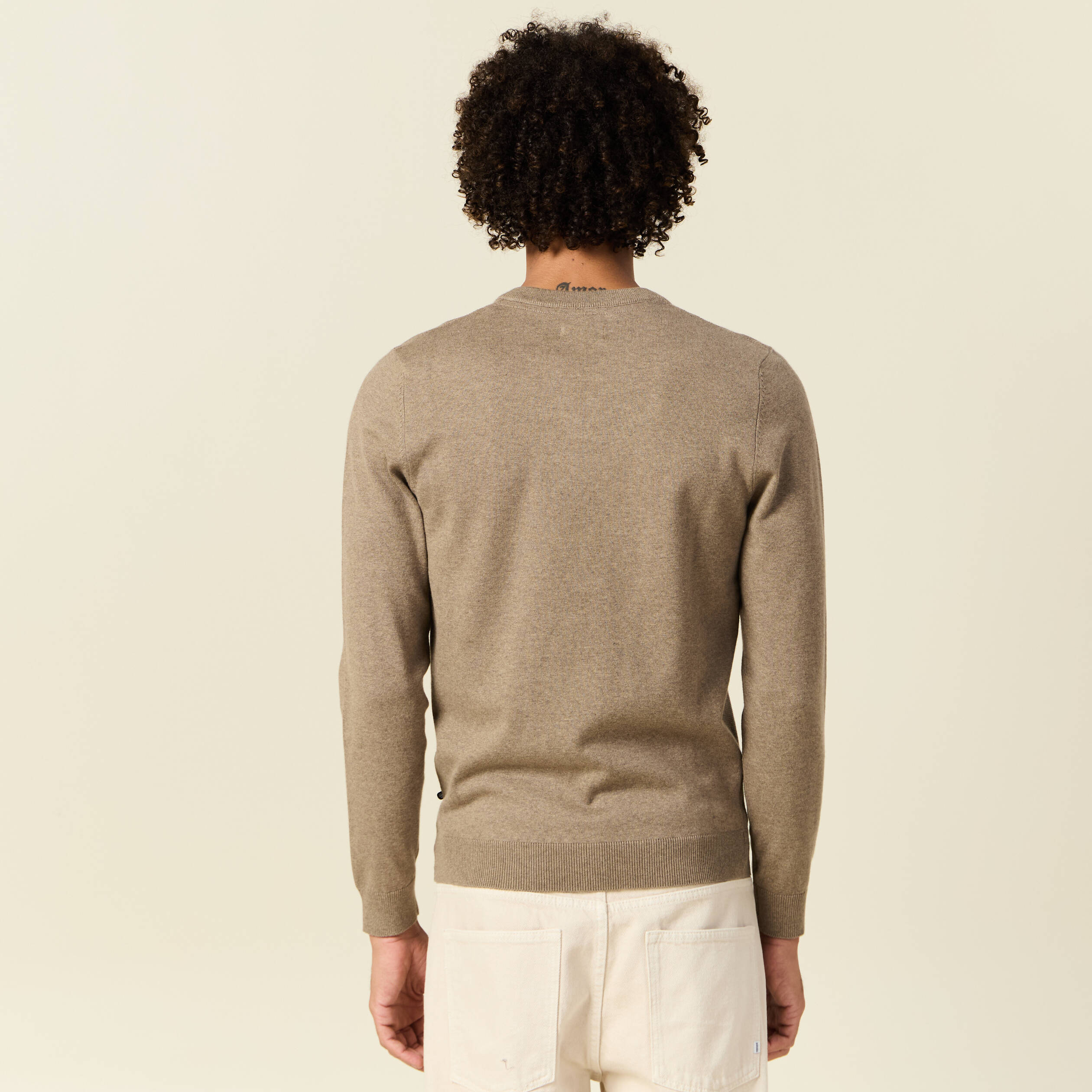 pull manches longues taupe homme Pull manches longues taupe homme