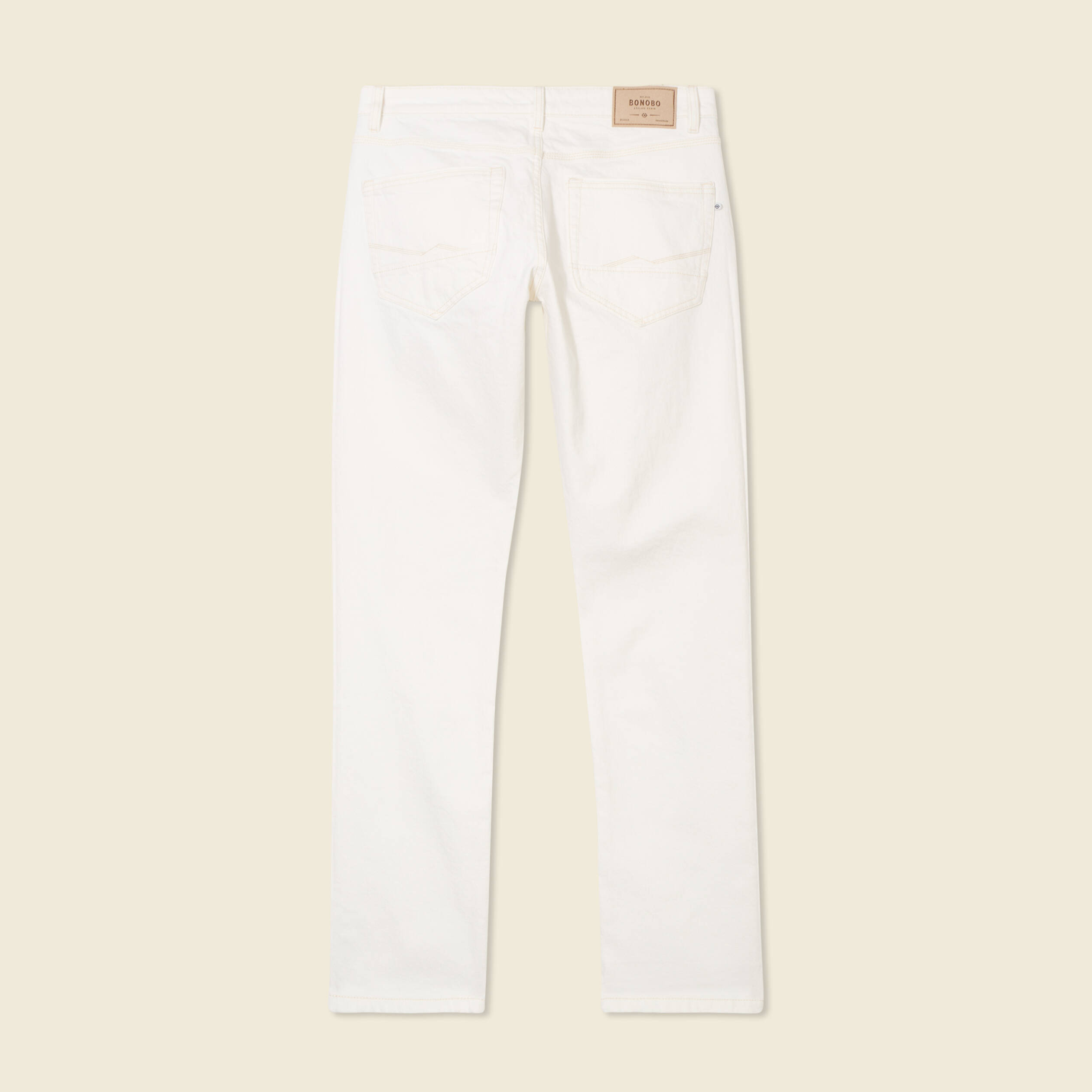 Jeans éco-responsable straight denim blanc homme