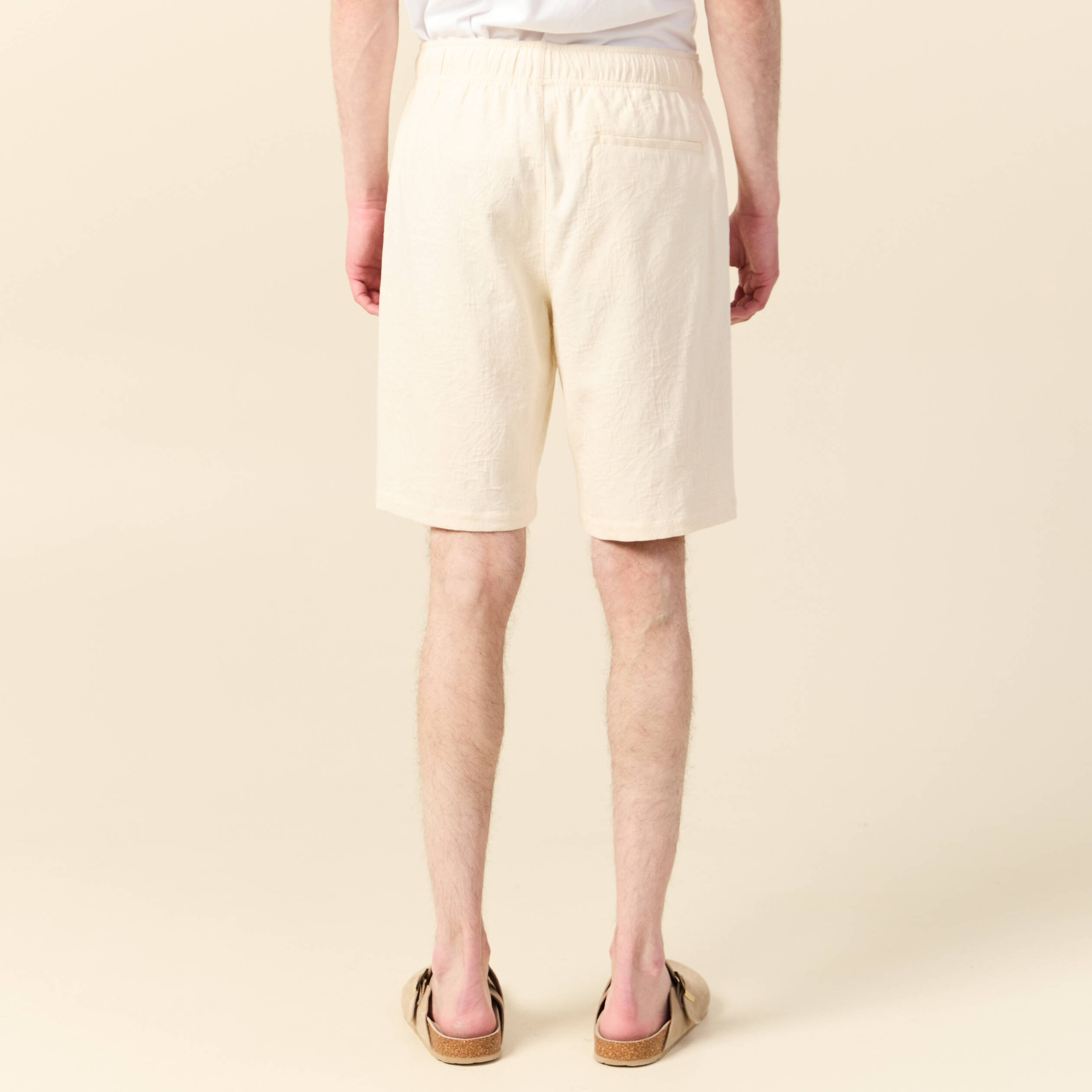 bermuda droit a coulisse ecru homme Bermuda droit à coulisse ecru homme