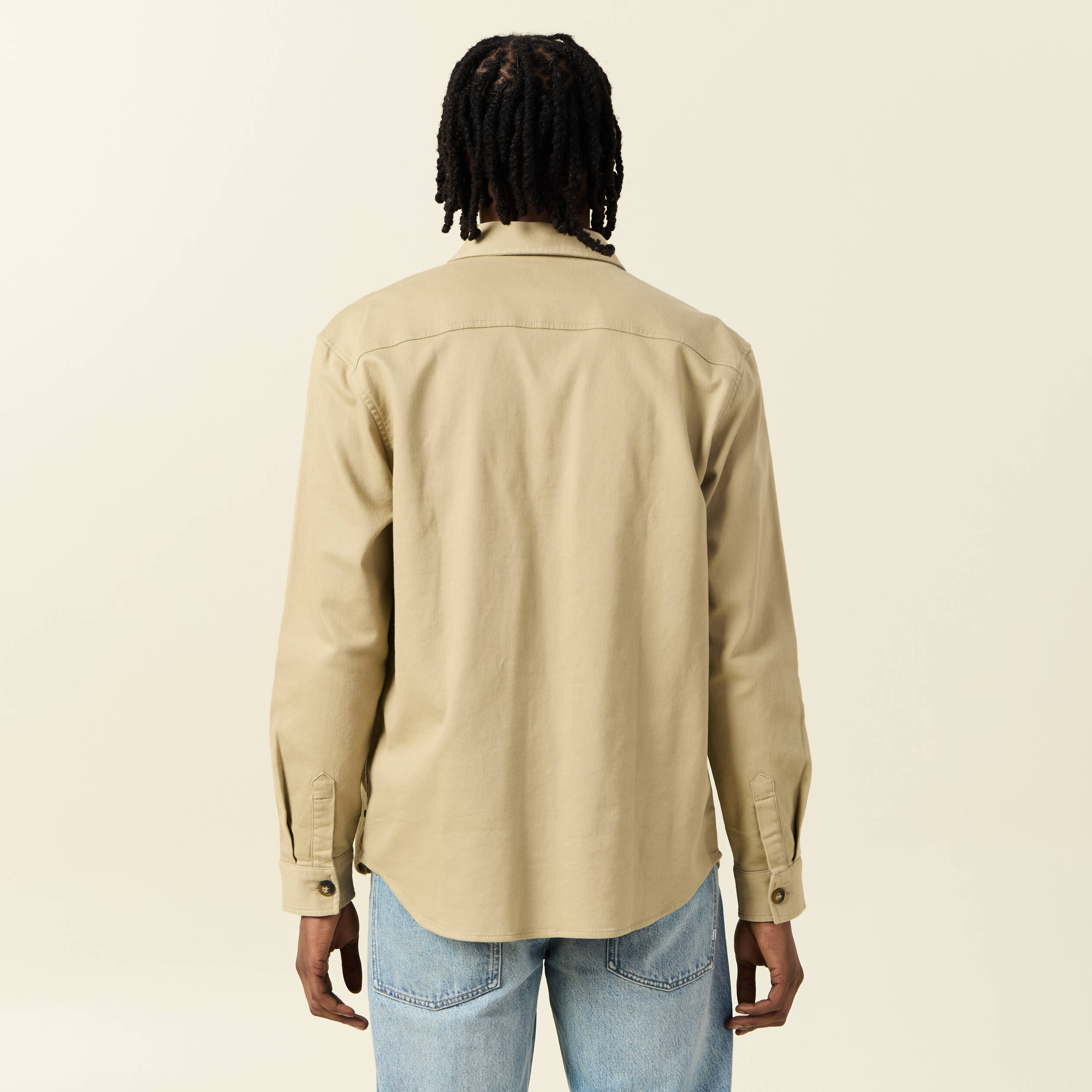 Surchemise manches longues taupe homme